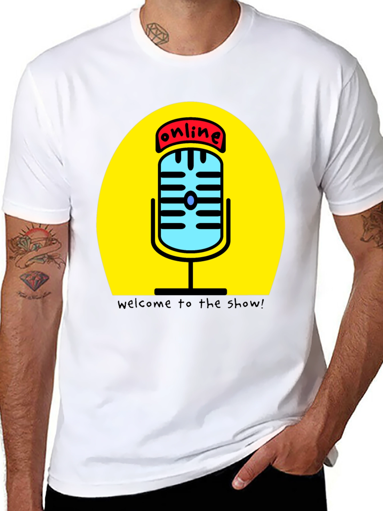 Online Show T-Shirt - Podcast Mic Graphic Tee