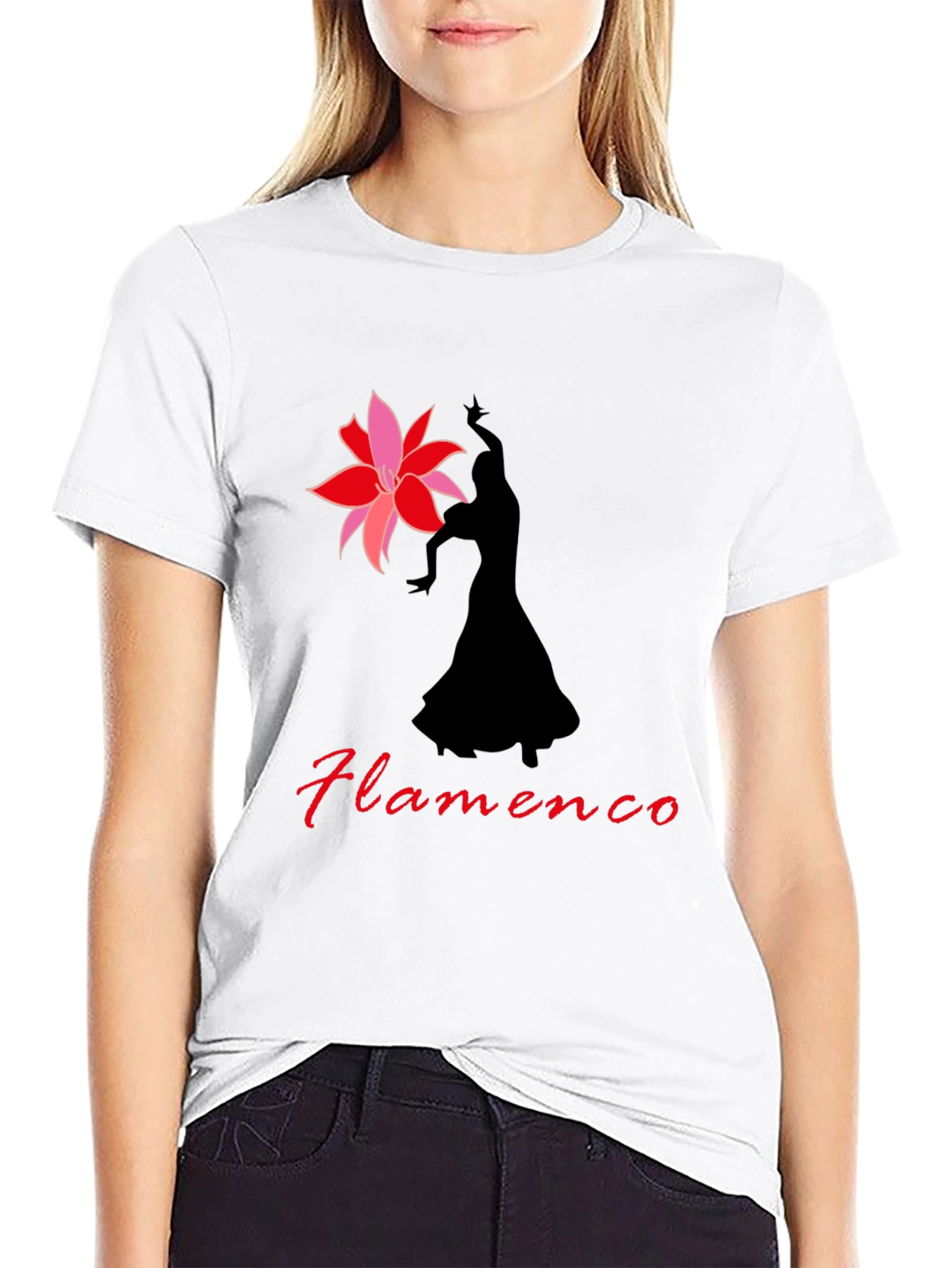 Flamenco Dancer T-Shirt - Elegant Black Tee