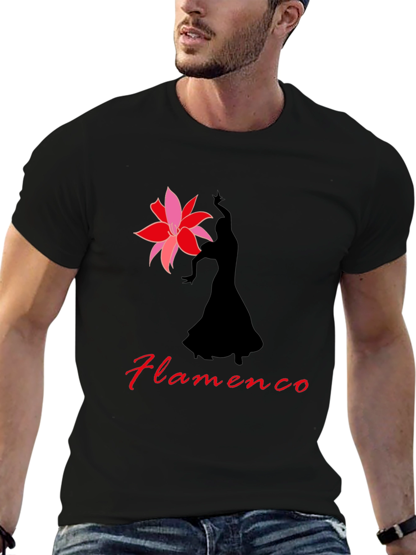 Flamenco Dancer T-Shirt - Elegant Black Tee