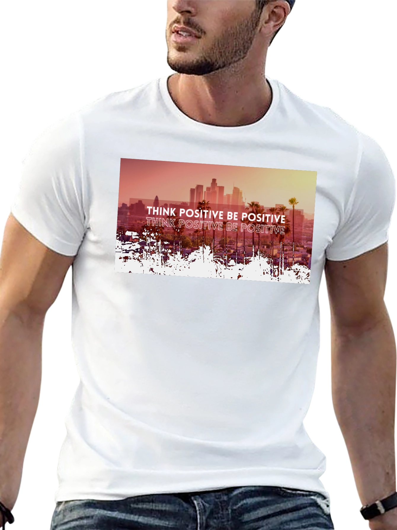Think Positive Graphic Tee - Mens Black T-Shirt