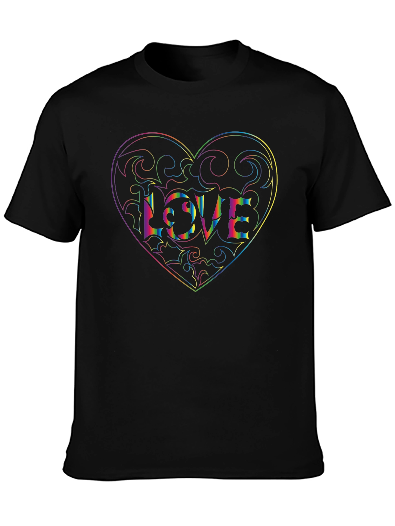 Rainbow Heart LOVE Graphic Tee - Unisex