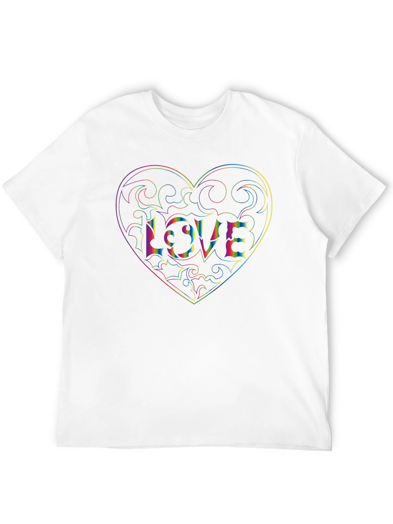 Rainbow Heart LOVE Graphic Tee - Unisex