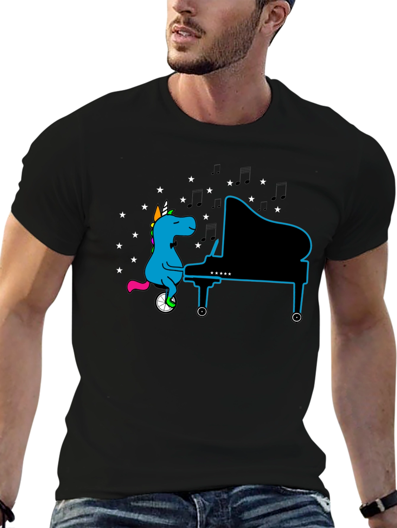 Unicorn Pianist Graphic Tee