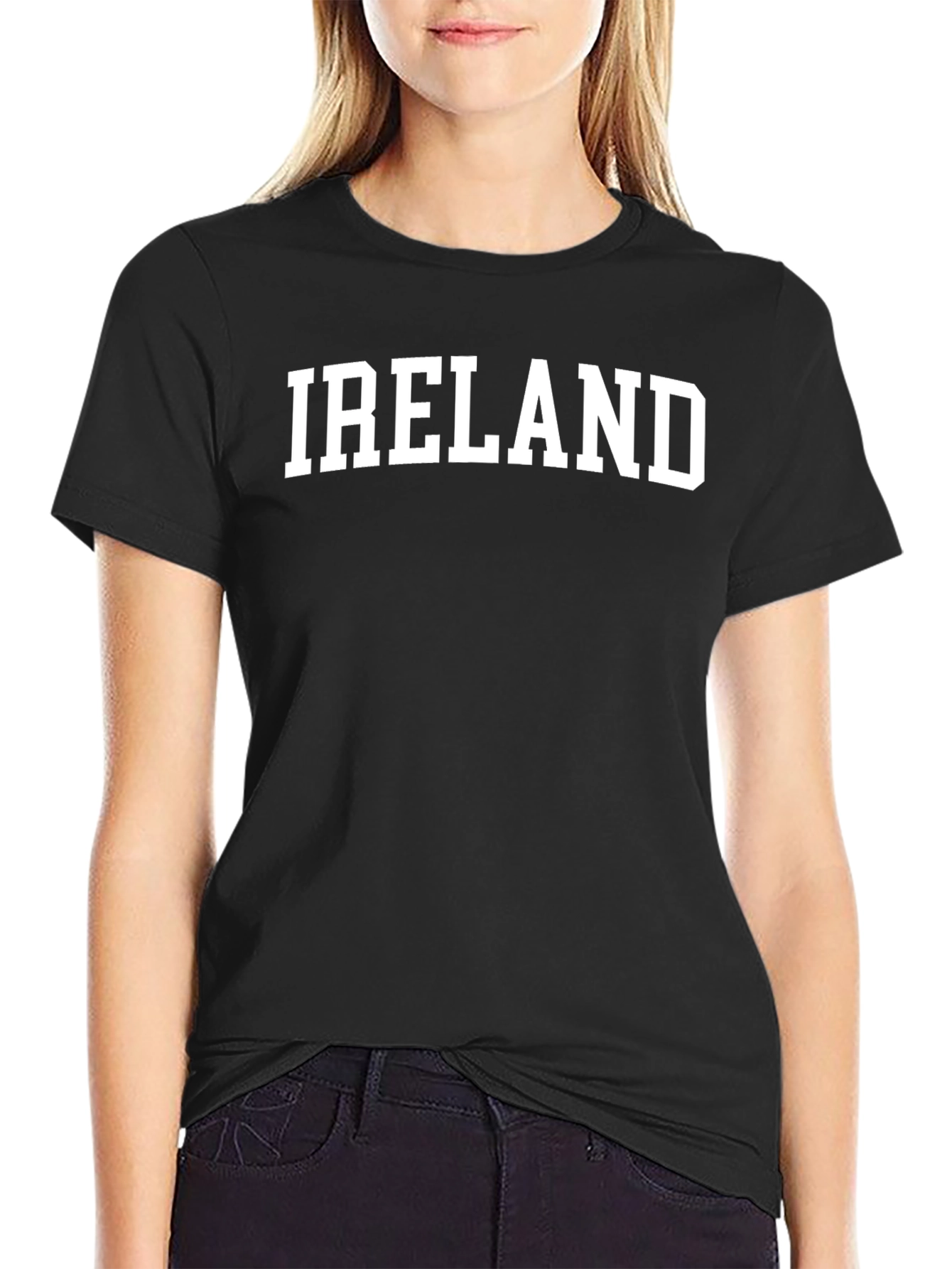 Ireland Graphic Tee - Black Cotton T-Shirt
