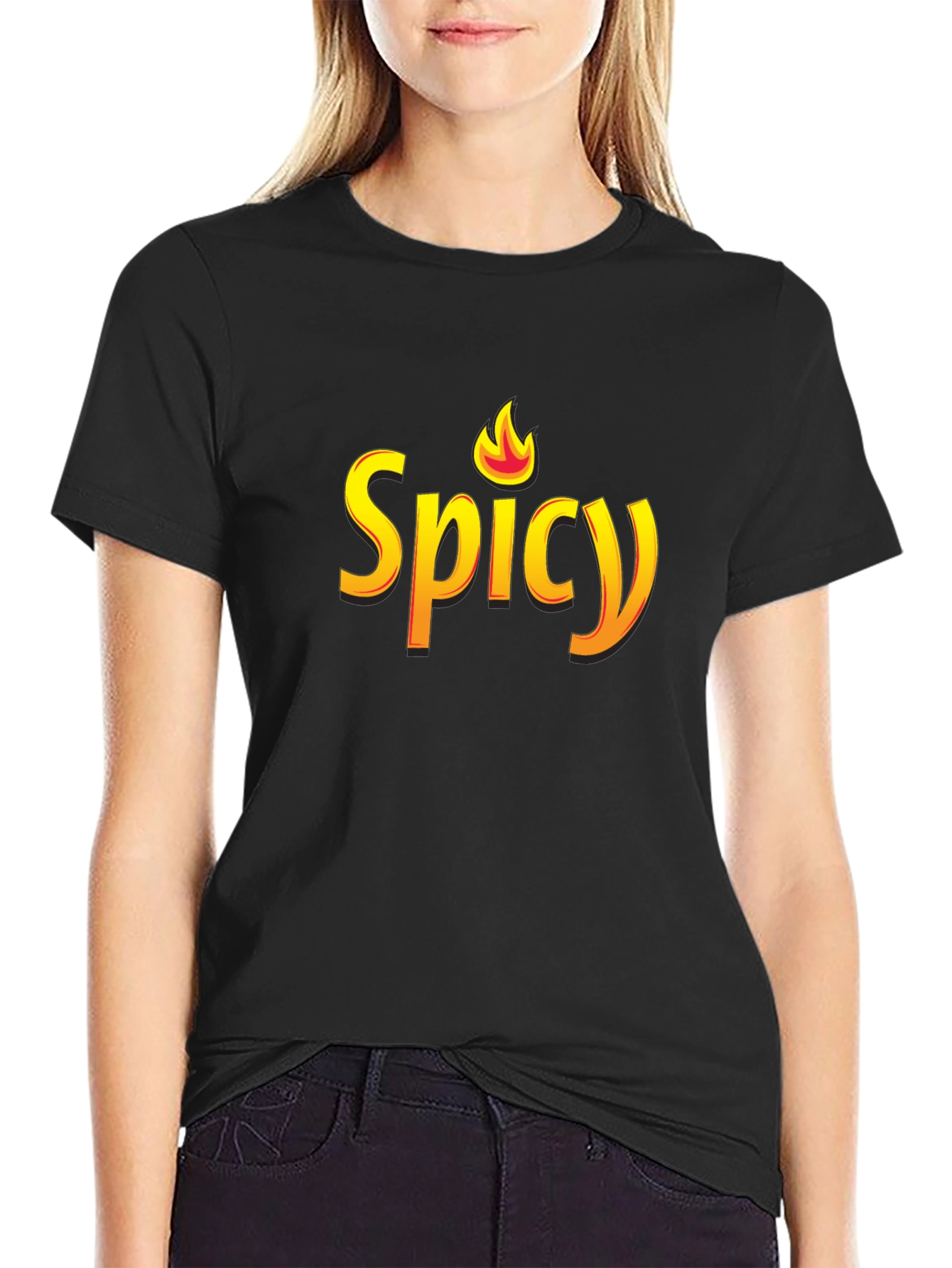 Spicy Graphic Black T-Shirt