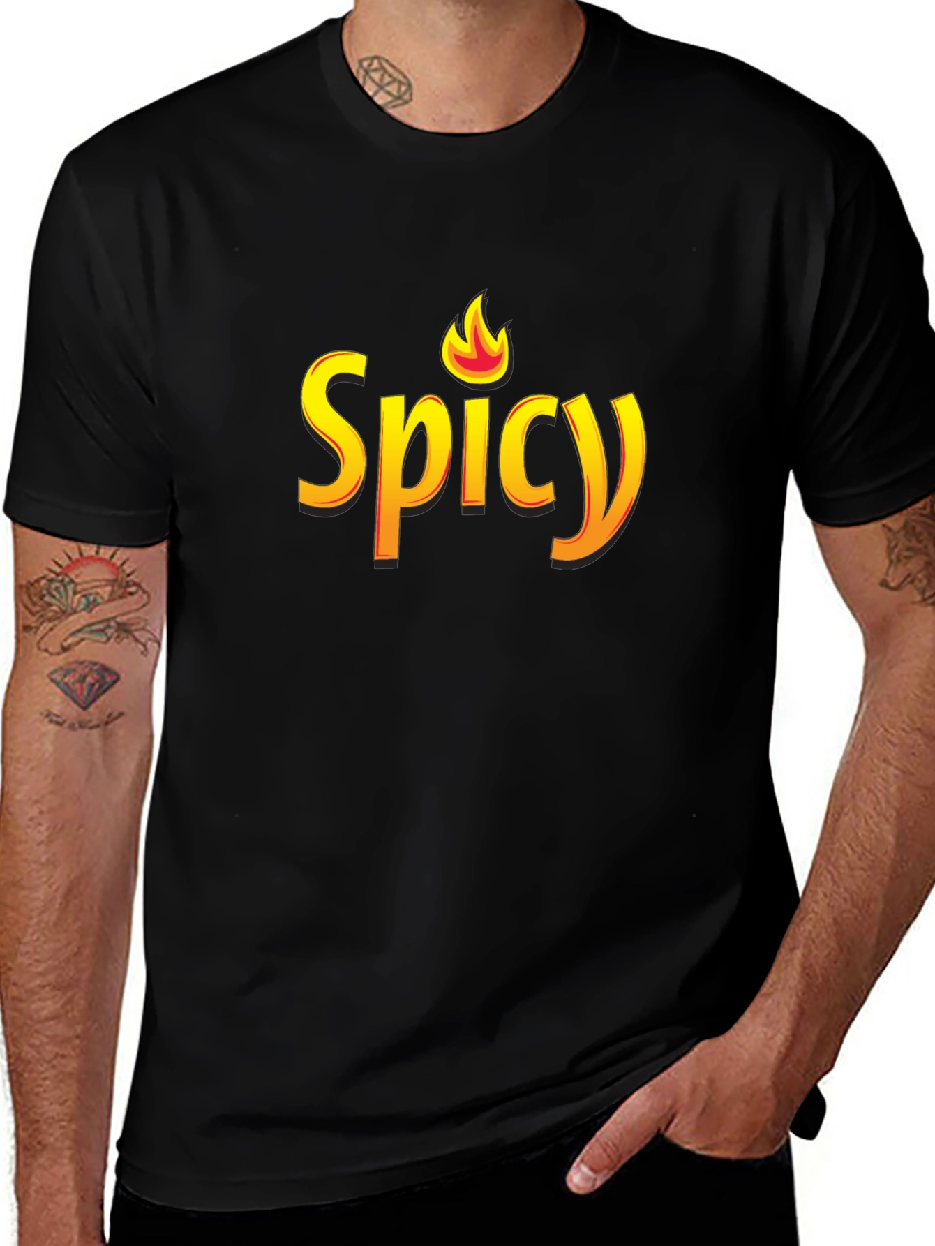 Spicy Graphic Black T-Shirt