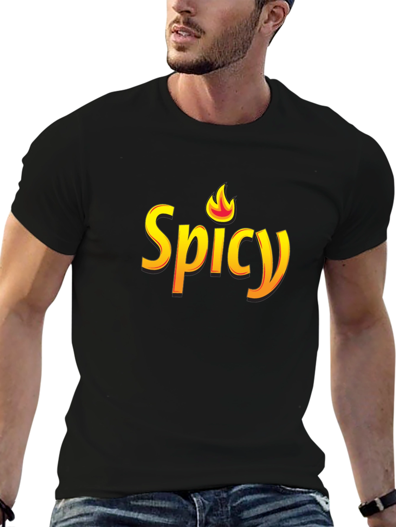 Spicy Graphic Black T-Shirt