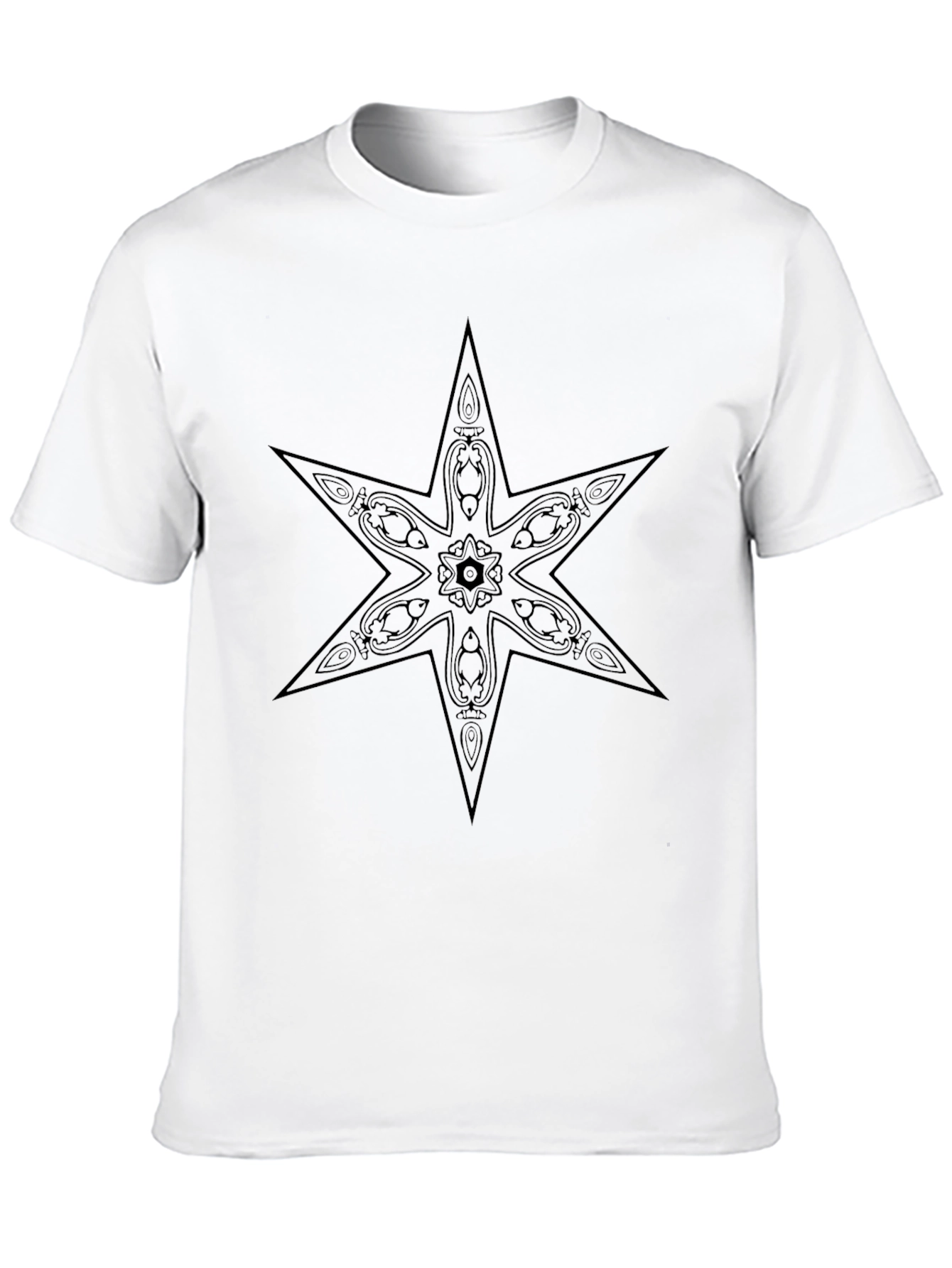 Geometric Star Graphic Black T-Shirt