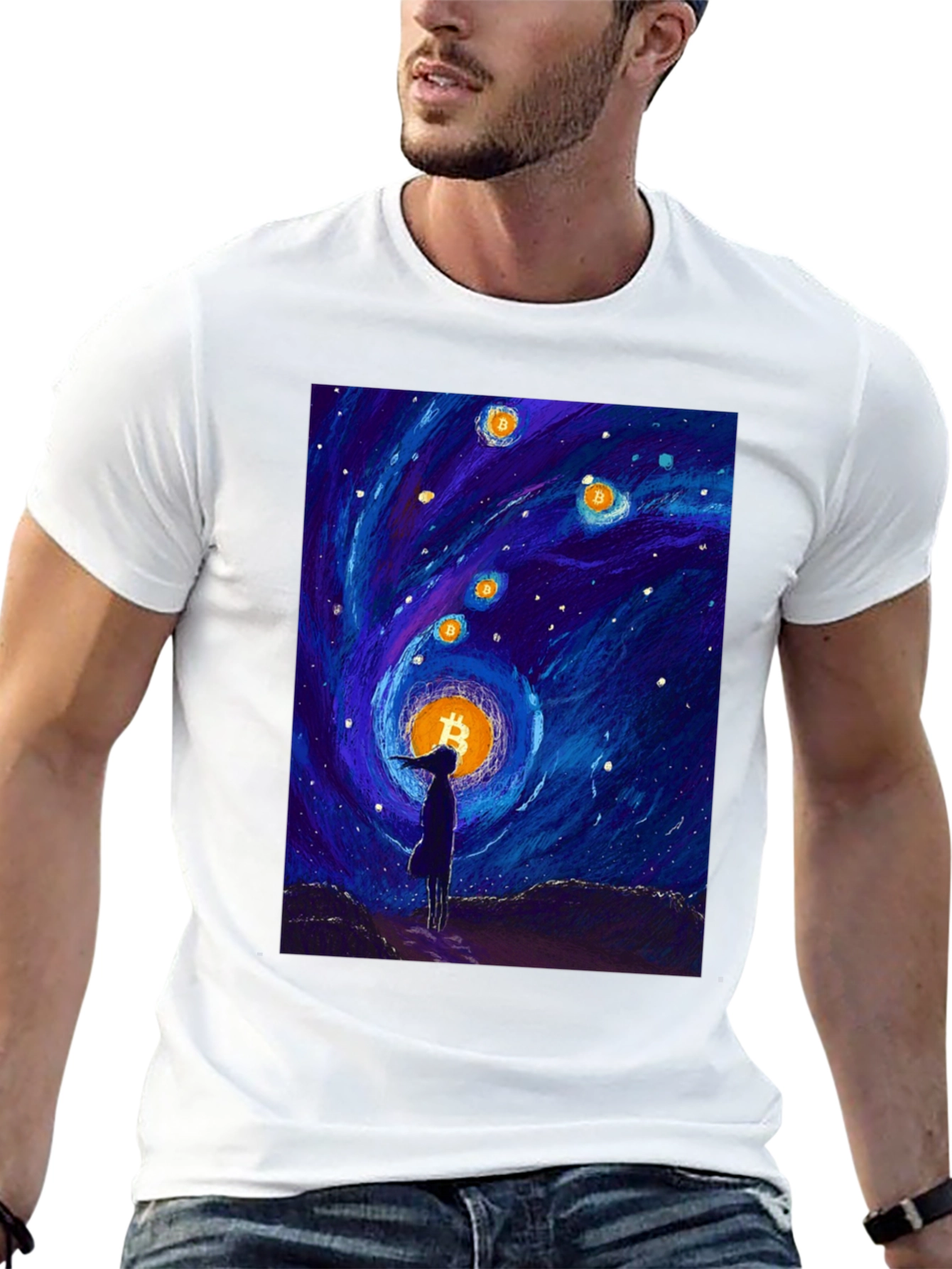Bitcoin Starry Night T-Shirt