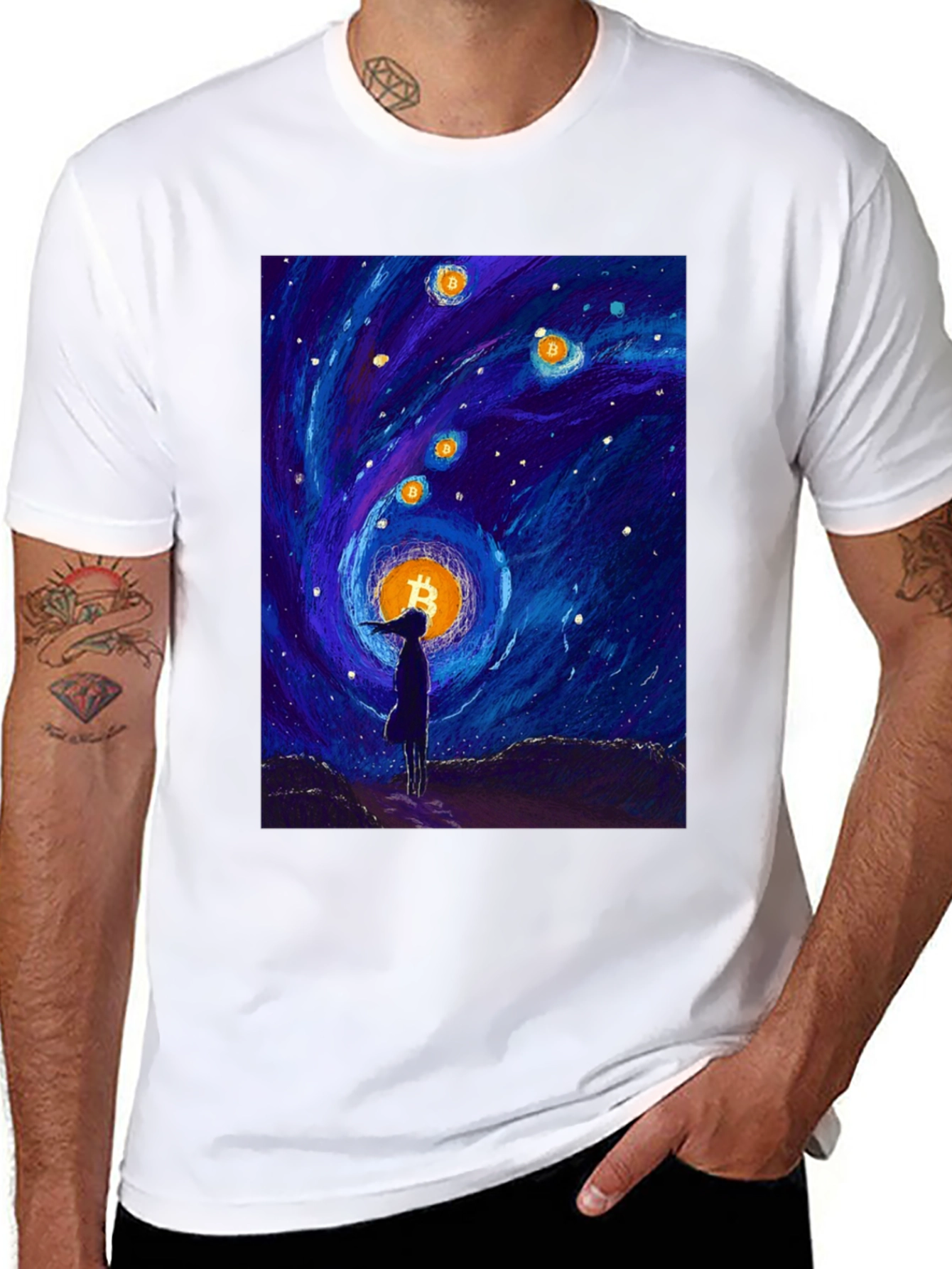 Bitcoin Starry Night T-Shirt