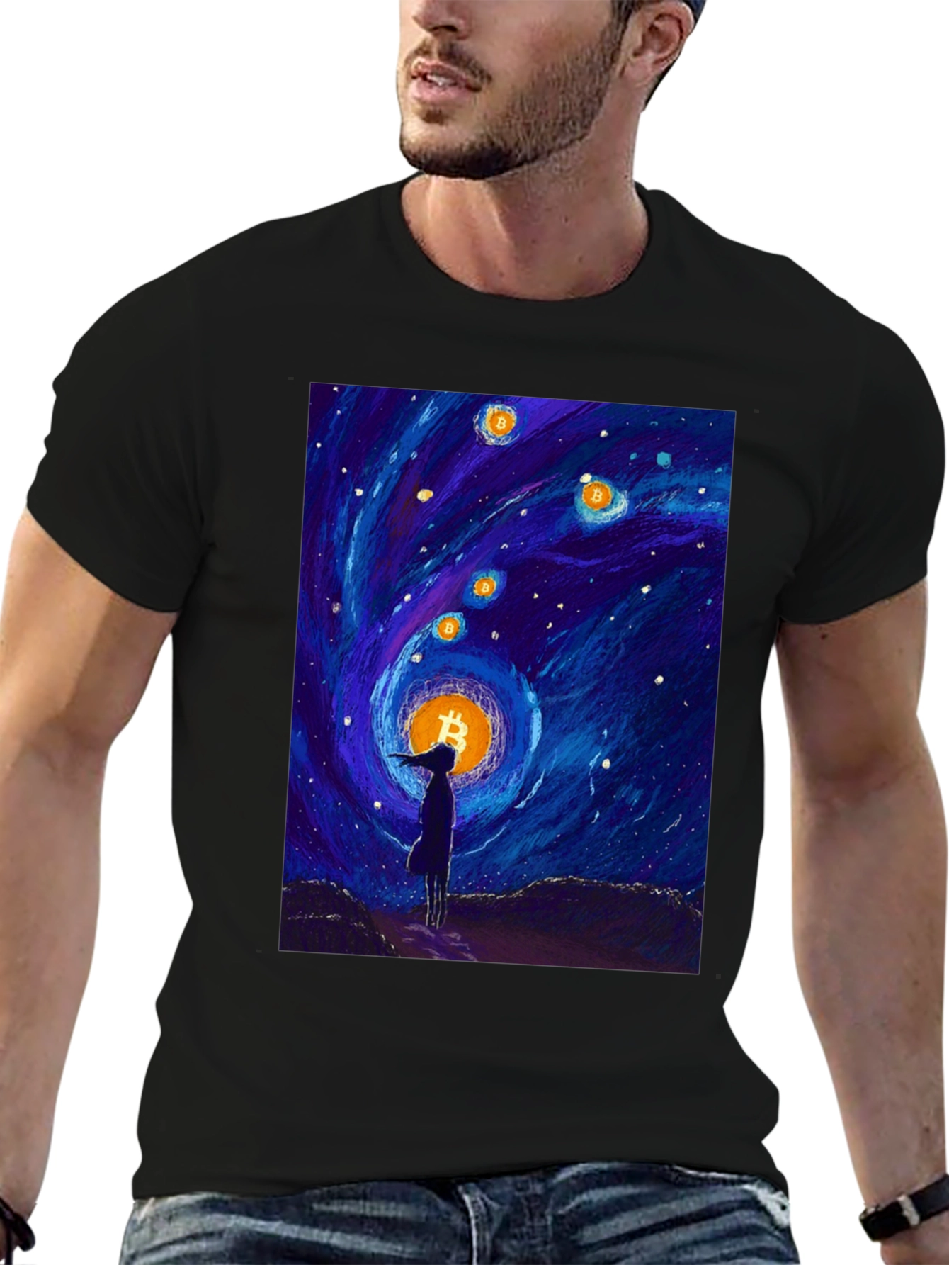 Bitcoin Starry Night T-Shirt