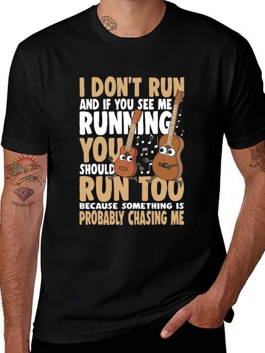Funny Guitar Running T-Shirt for Musicians