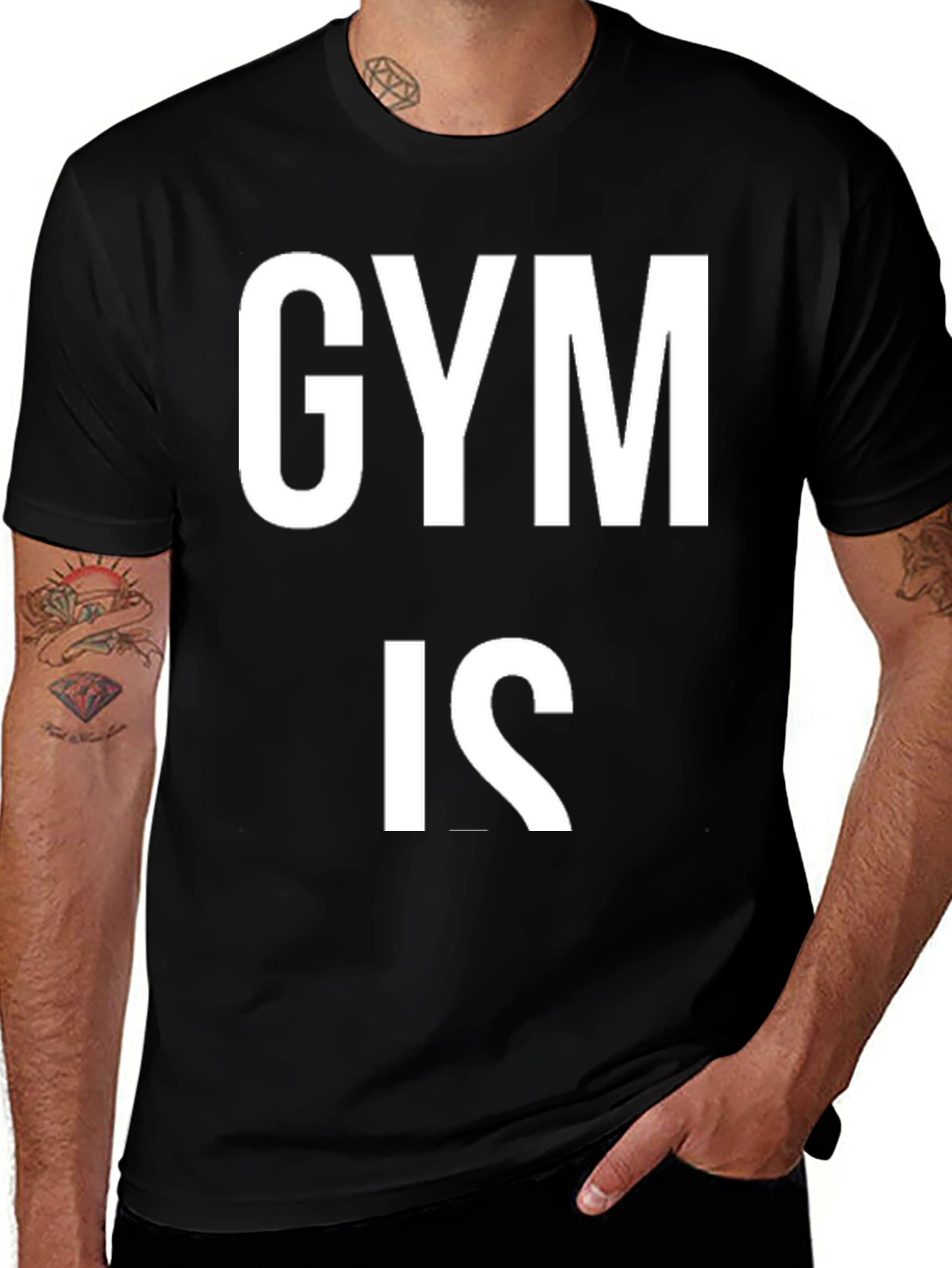 Gym Is My Therapy Black Graphic Tee