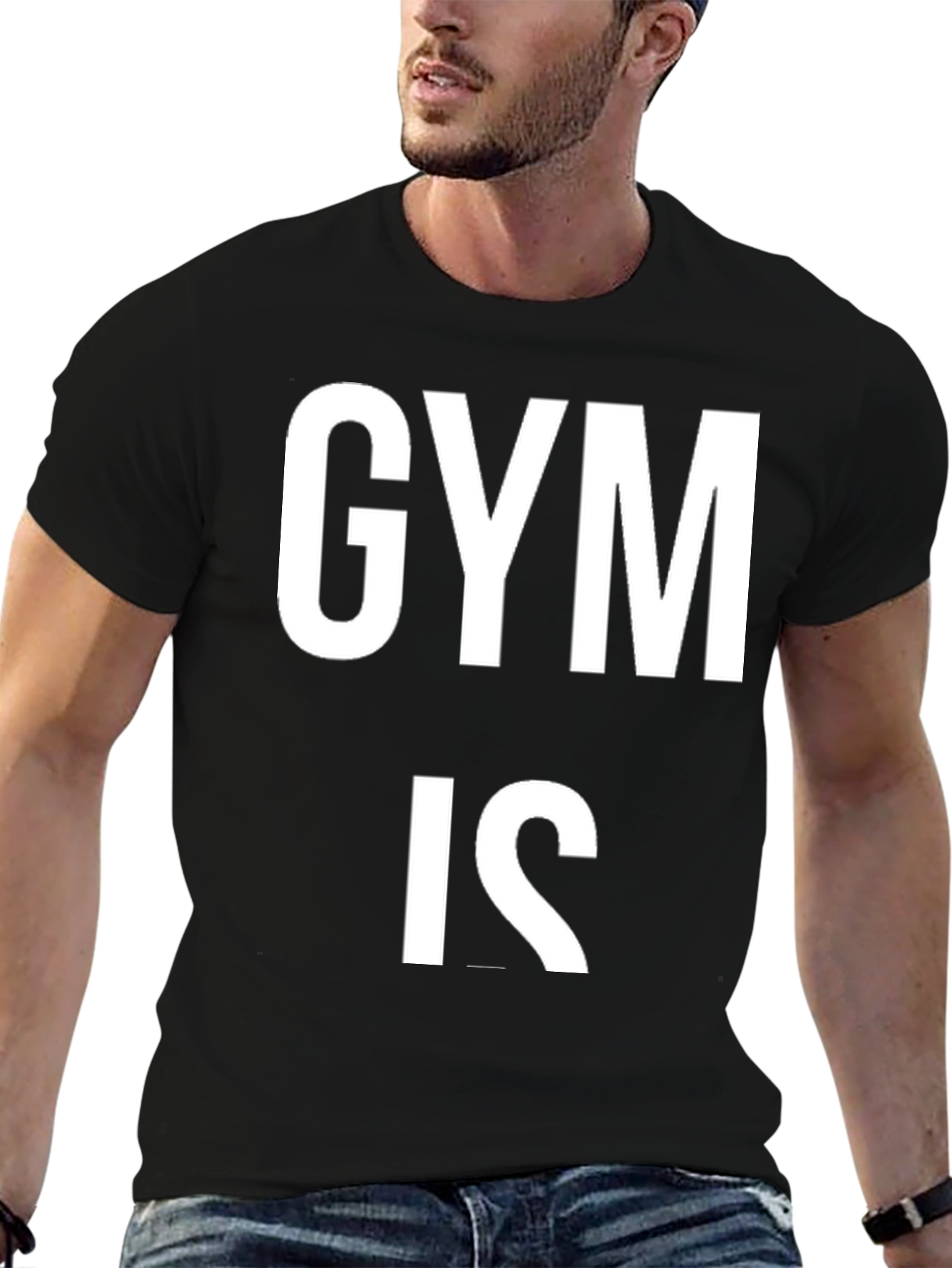 Gym Is My Therapy Black Graphic Tee
