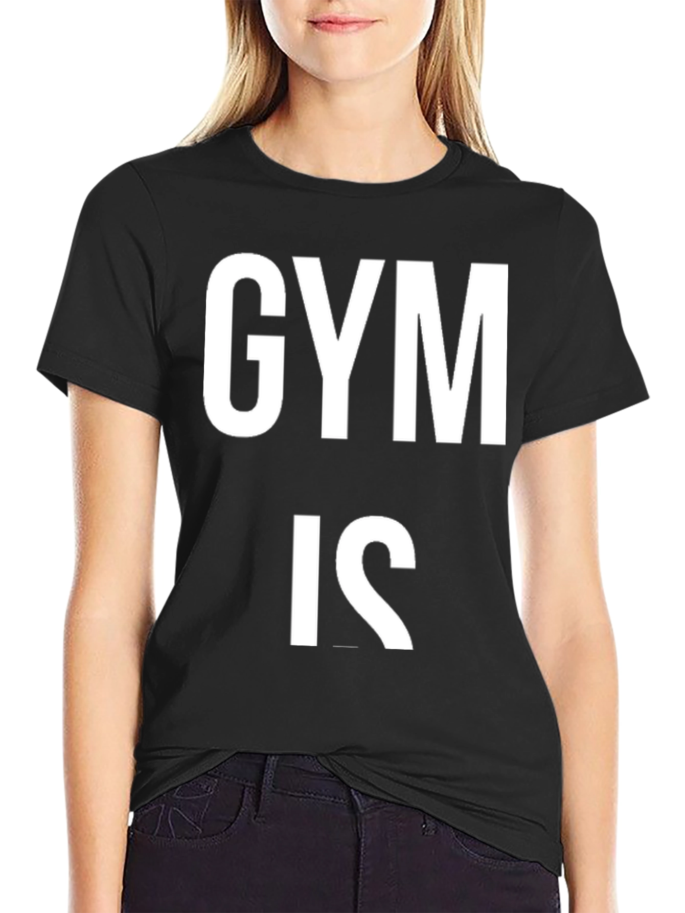 Gym Is My Therapy Black Graphic Tee