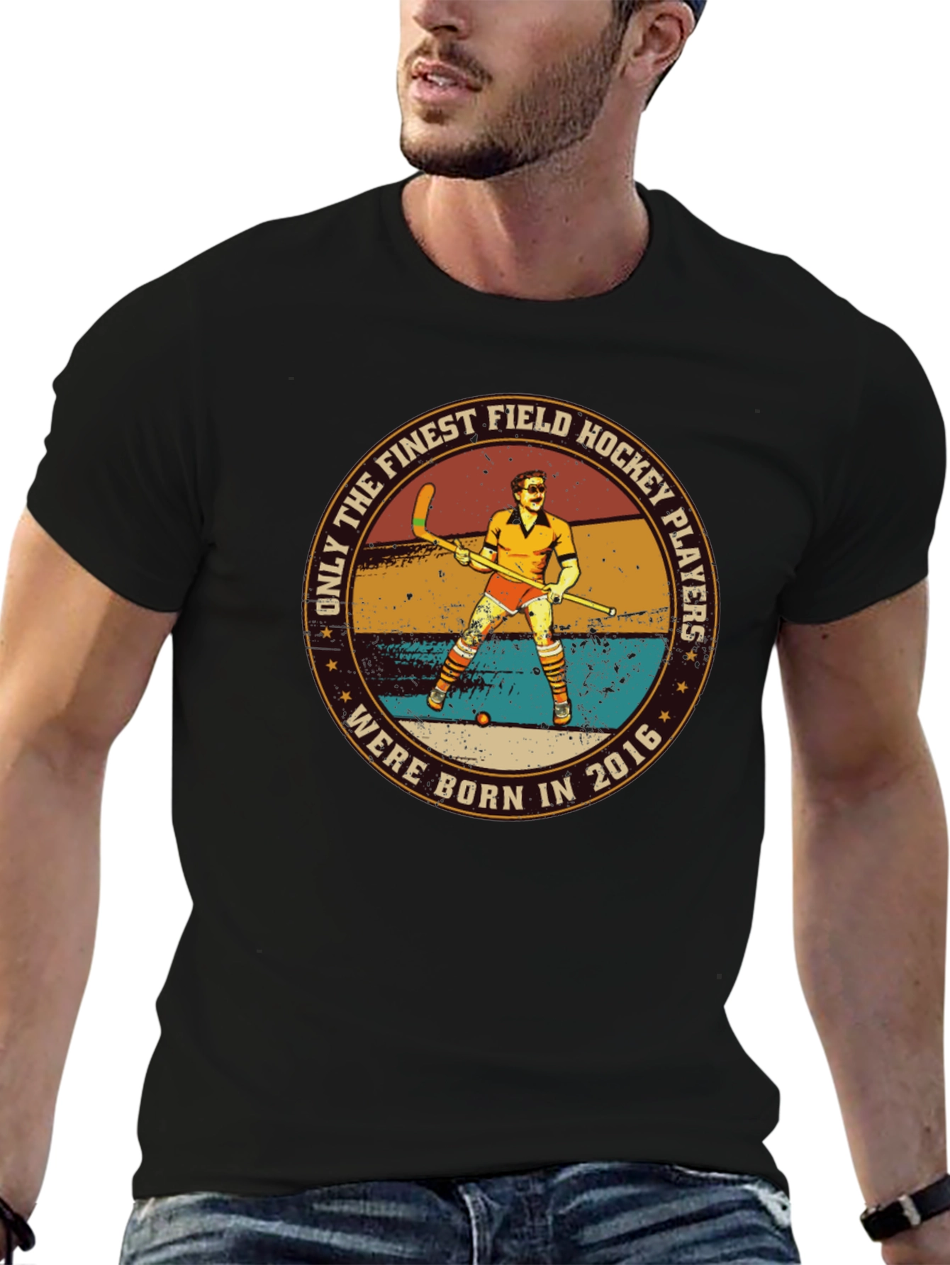 Field Hockey Player Born in 2016 Black T-Shirt