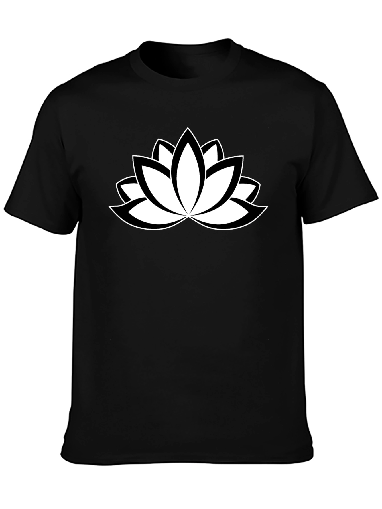 Lotus Flower Graphic T-Shirt - Black
