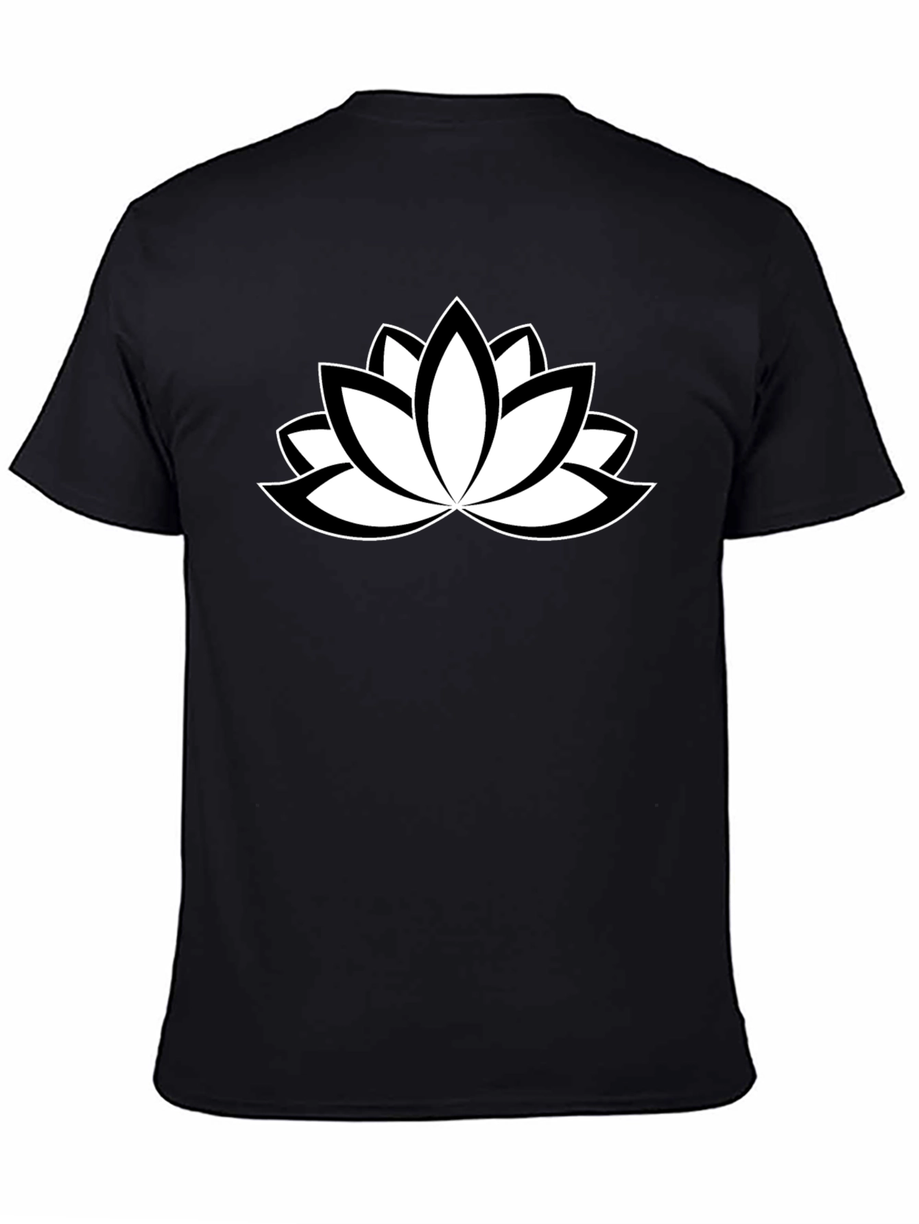 Lotus Flower Graphic T-Shirt - Black