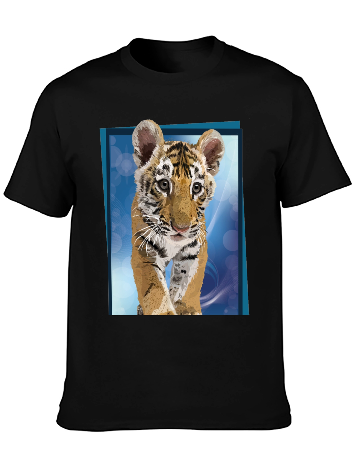 Tiger Cub Graphic Tee - Black Cotton T-Shirt