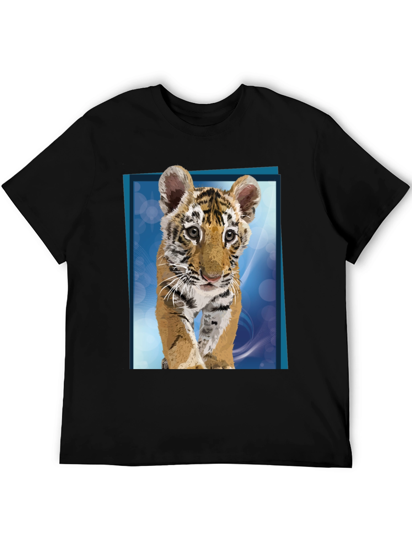 Tiger Cub Graphic Tee - Black Cotton T-Shirt