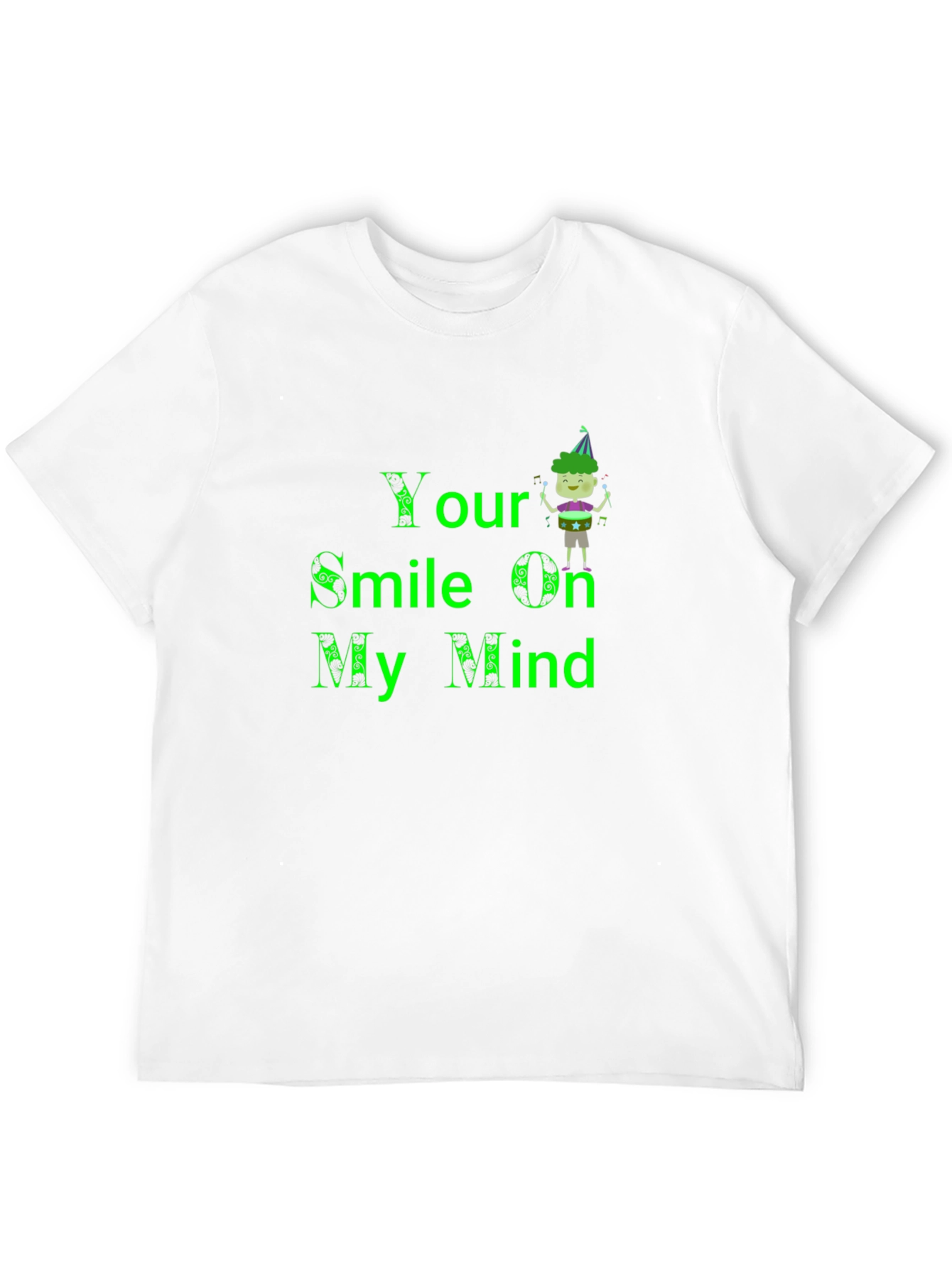 Your Smile On My Mind Black Graphic T-Shirt