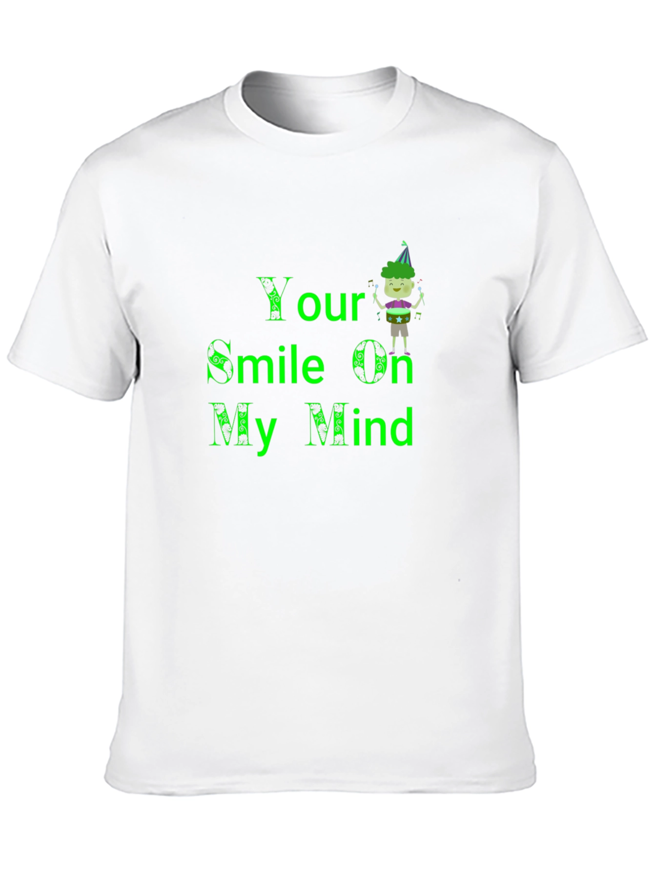 Your Smile On My Mind Black Graphic T-Shirt