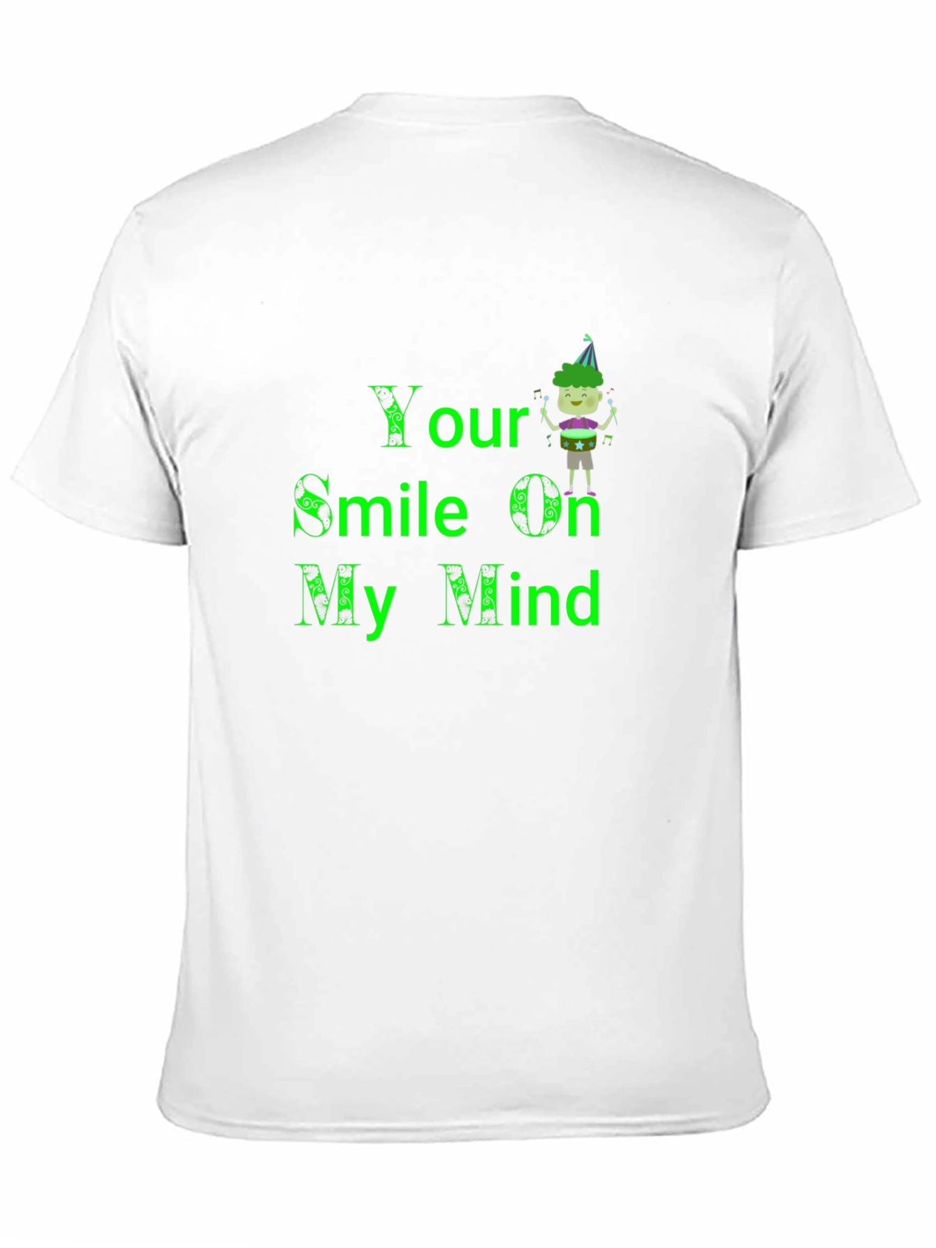 Your Smile On My Mind Black Graphic T-Shirt