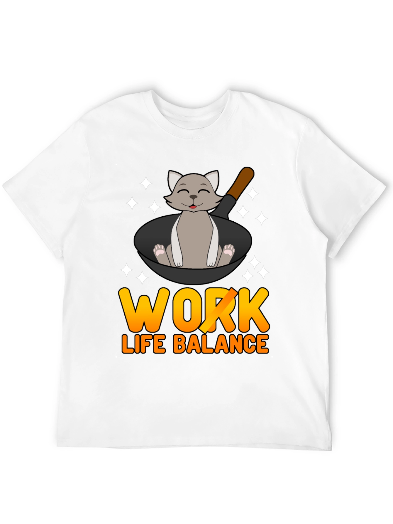 Work Life Balance Cat Pan T-Shirt