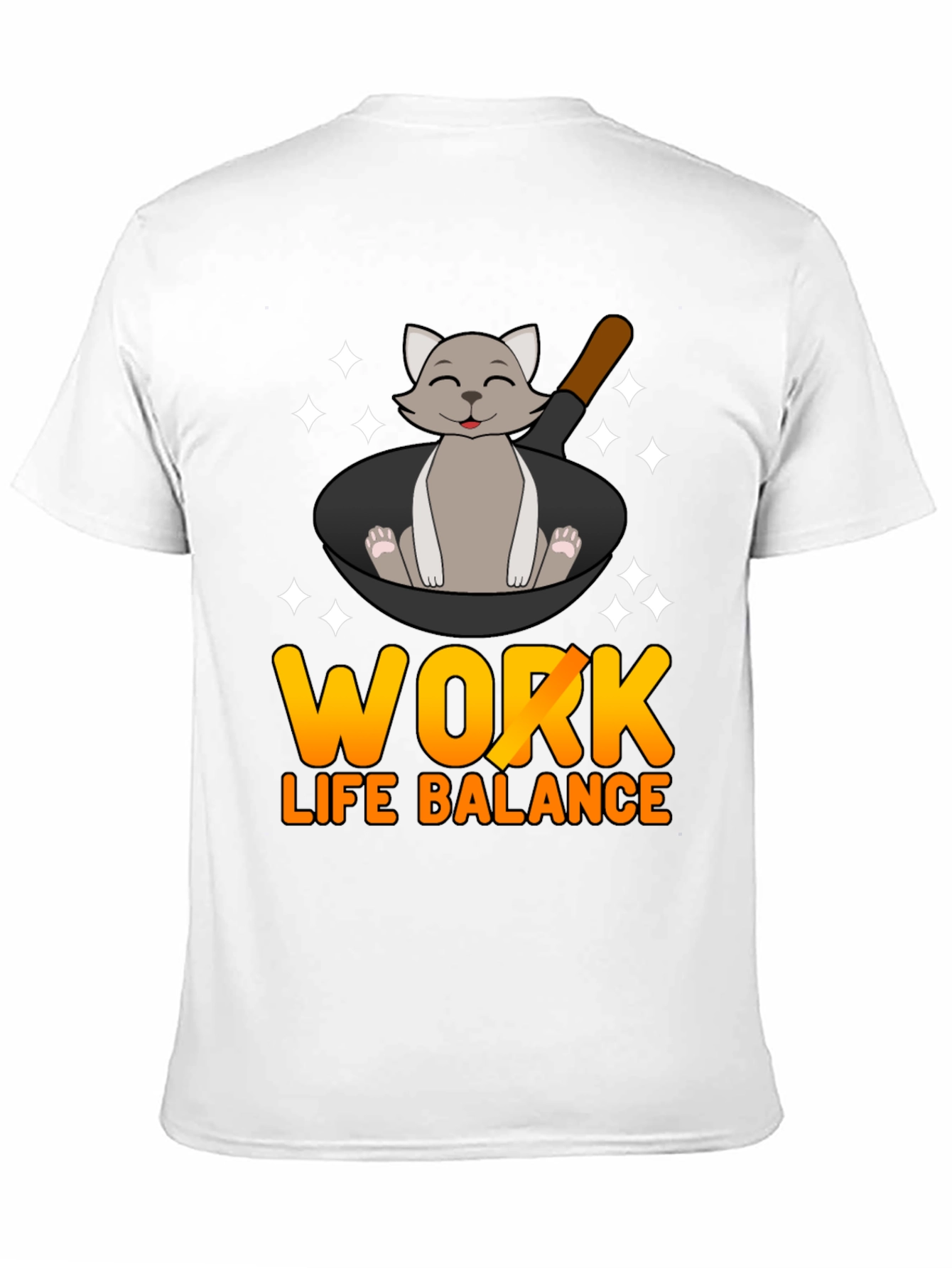 Work Life Balance Cat Pan T-Shirt