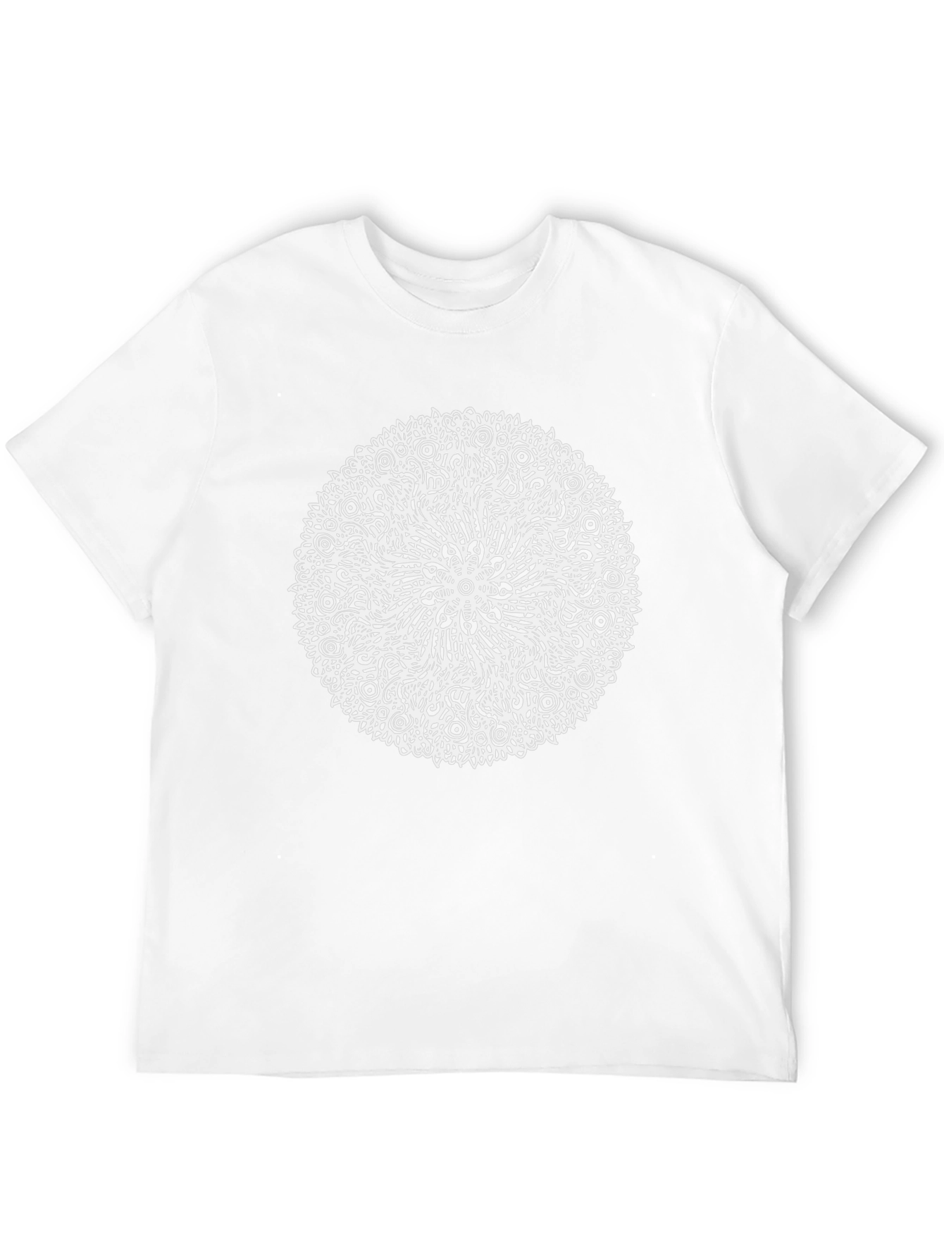 Abstract Mandala Graphic Tee - Black Cotton T-Shirt
