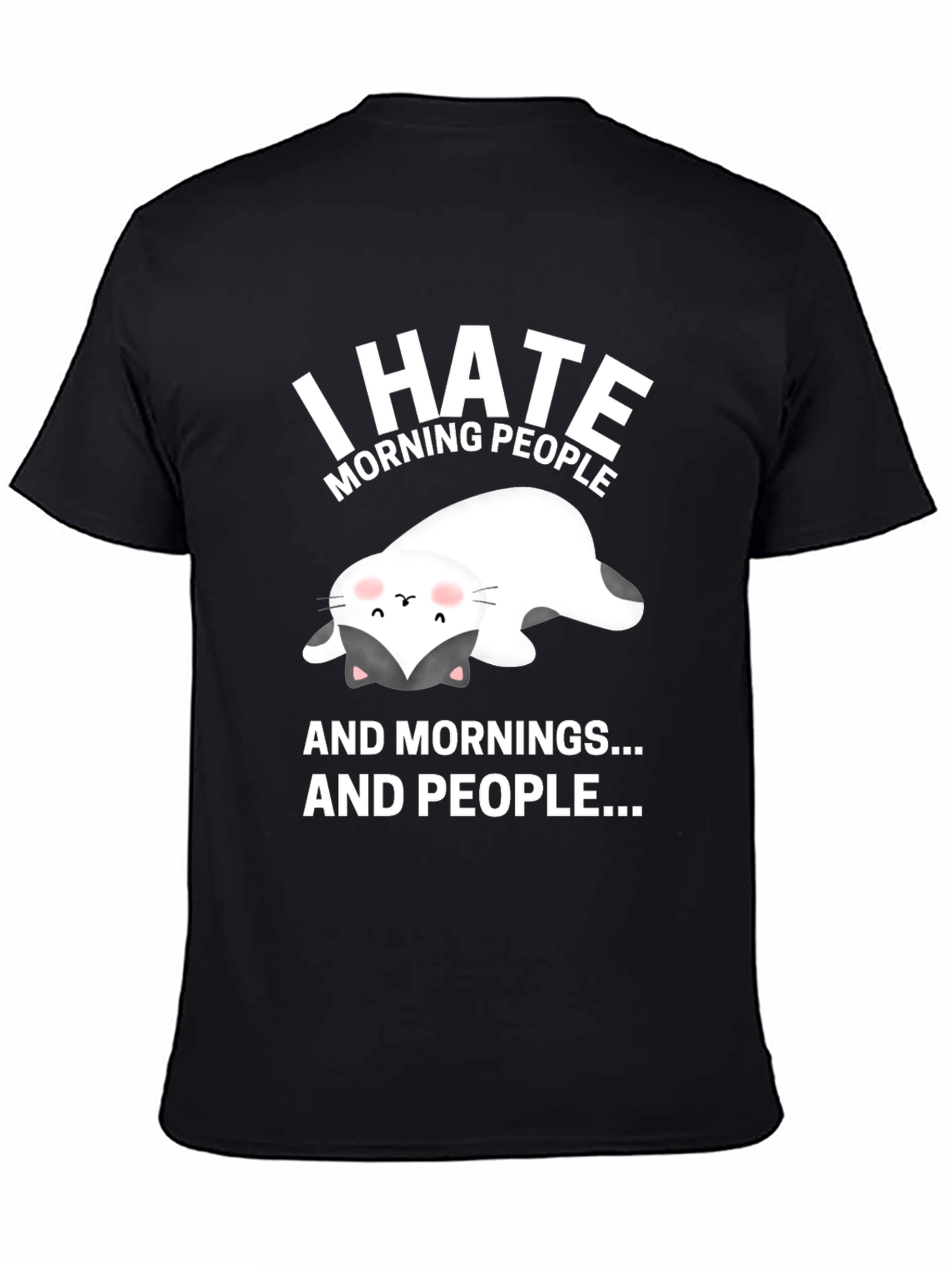 I Hate Morning People Cat T-Shirt