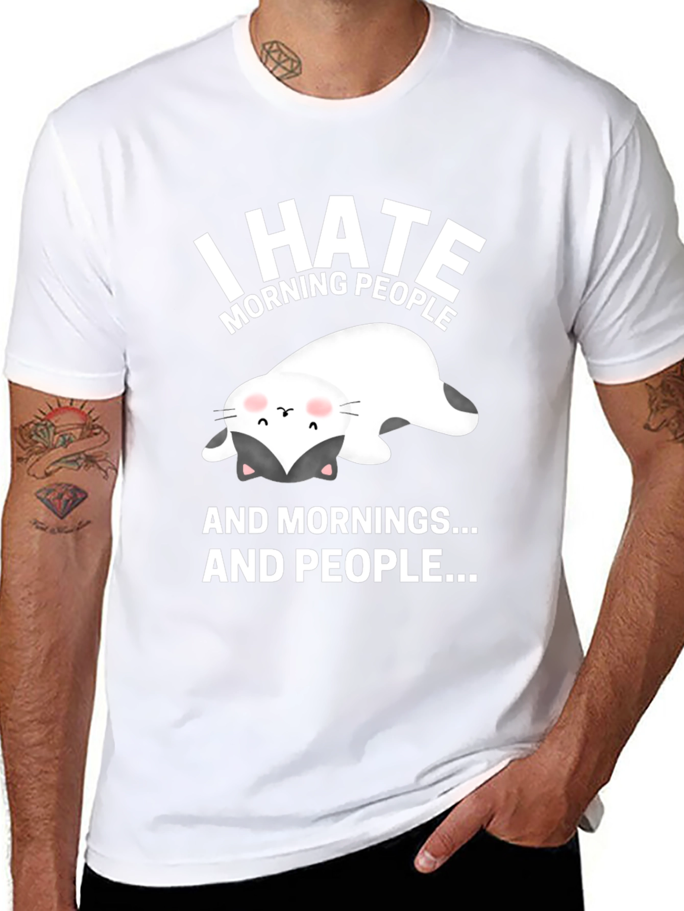 I Hate Morning People Cat T-Shirt