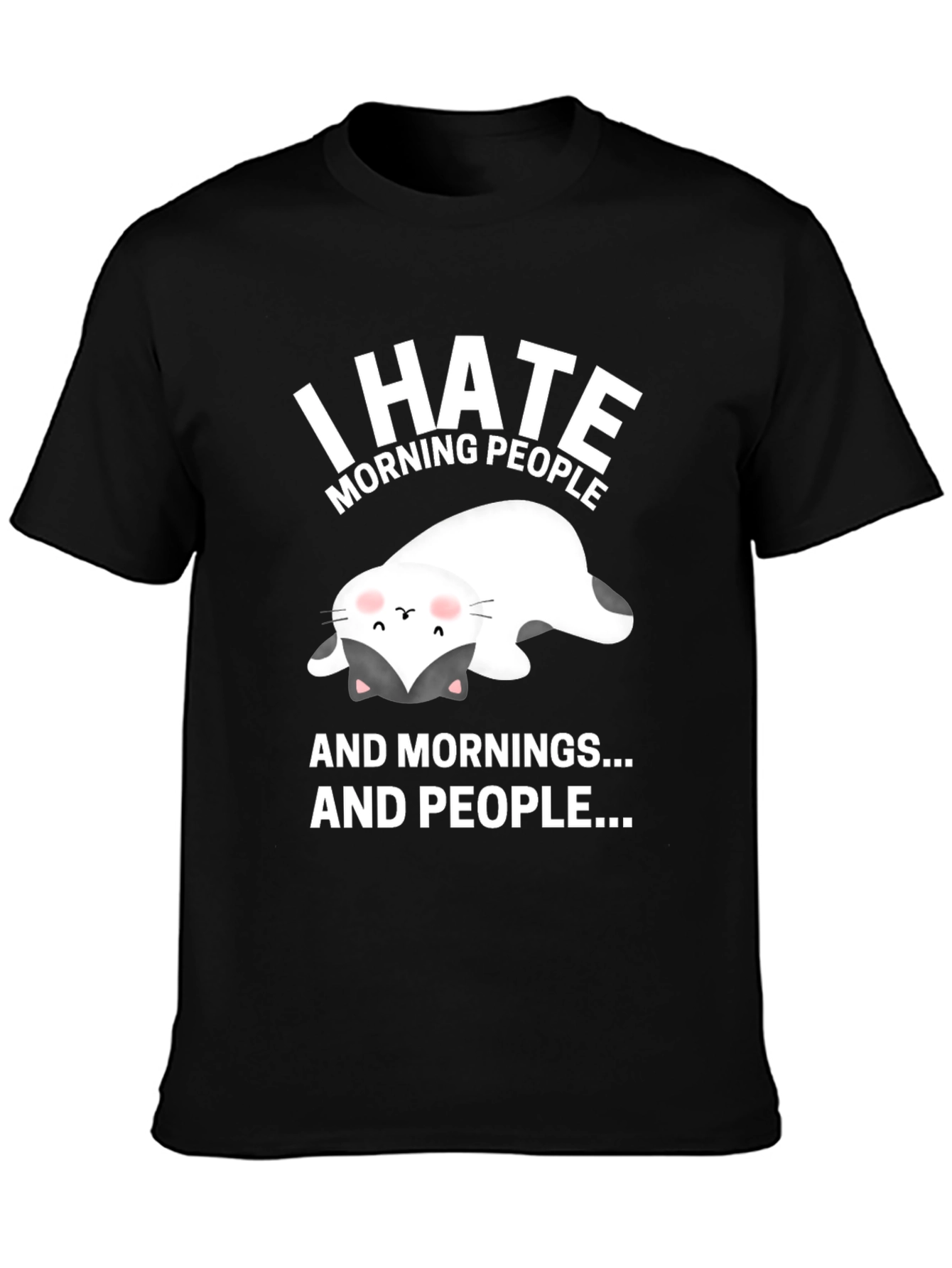 I Hate Morning People Cat T-Shirt