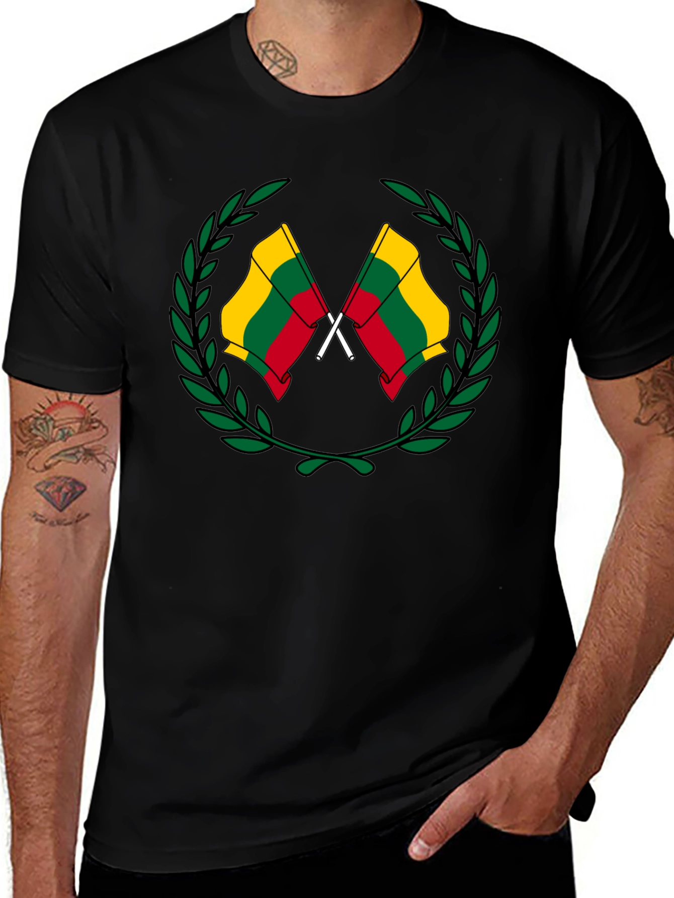 Lithuanian Flag T-Shirt - Black Graphic Tee