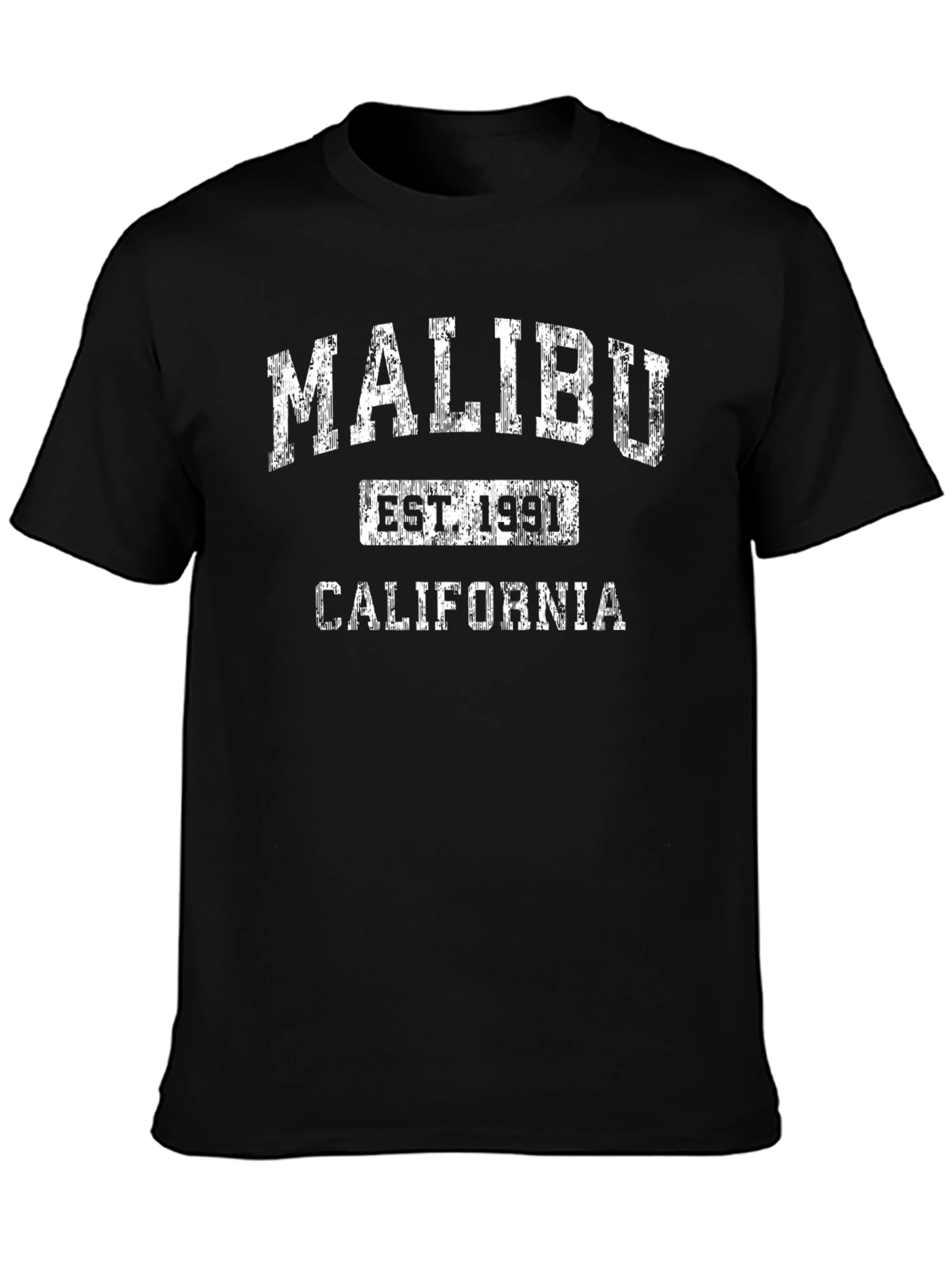 Malibu California EST 1991 Black T-Shirt