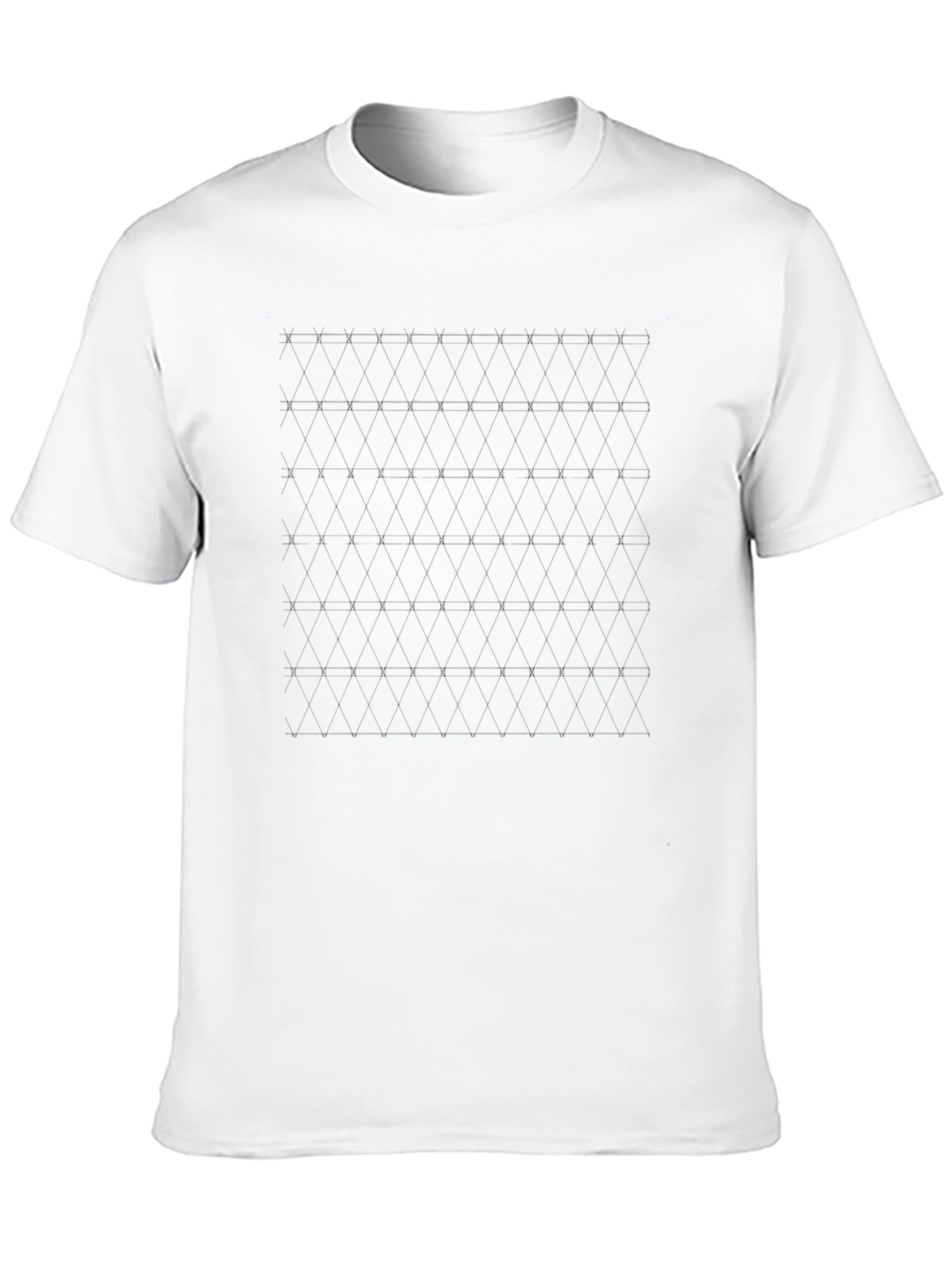 Geometric Grid Black T-Shirt