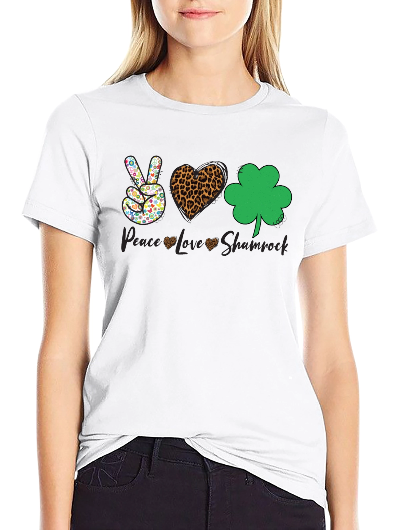 Peace Love Shamrock Graphic Tee