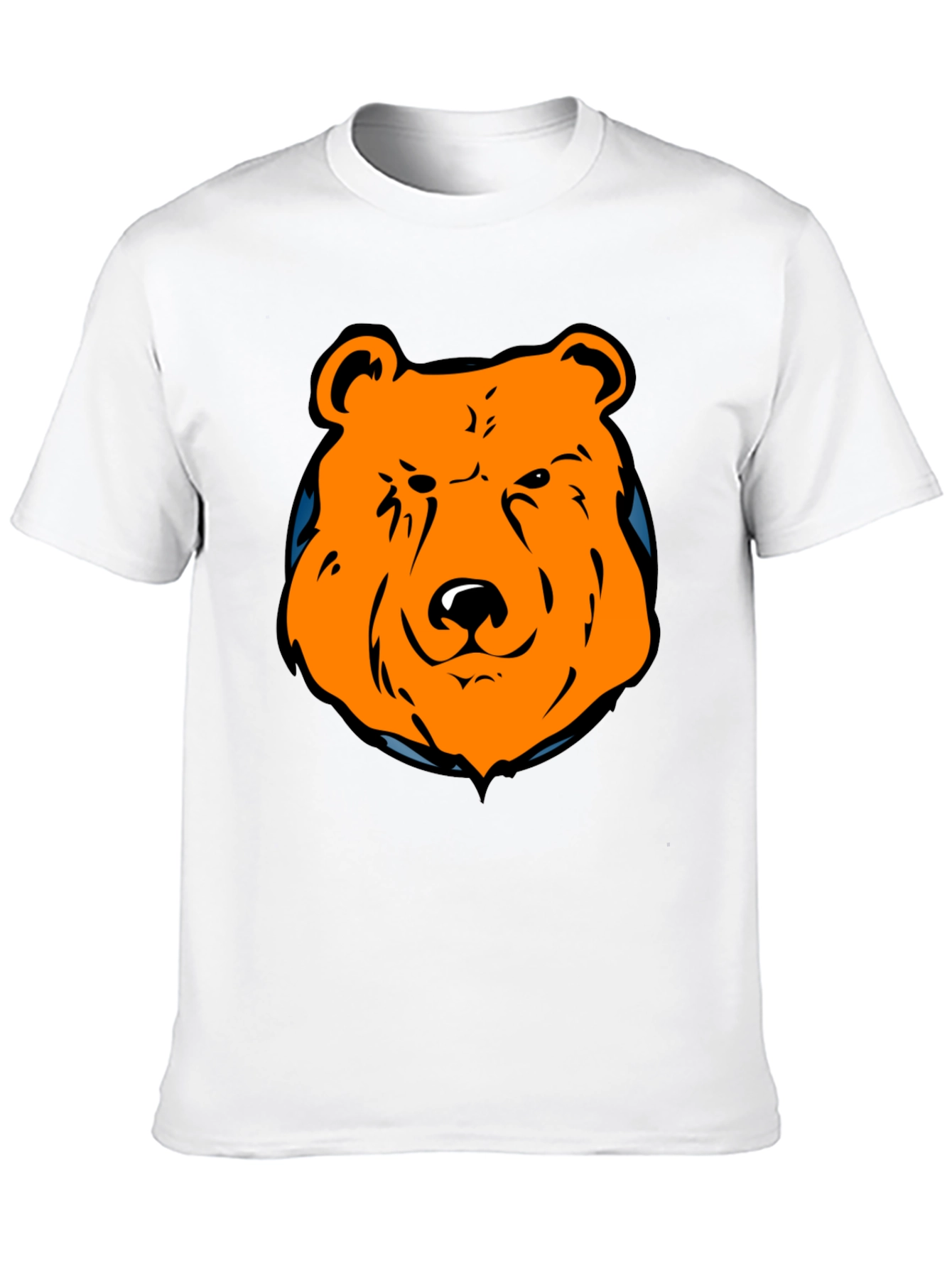 Orange Bear Graphic Black T-Shirt