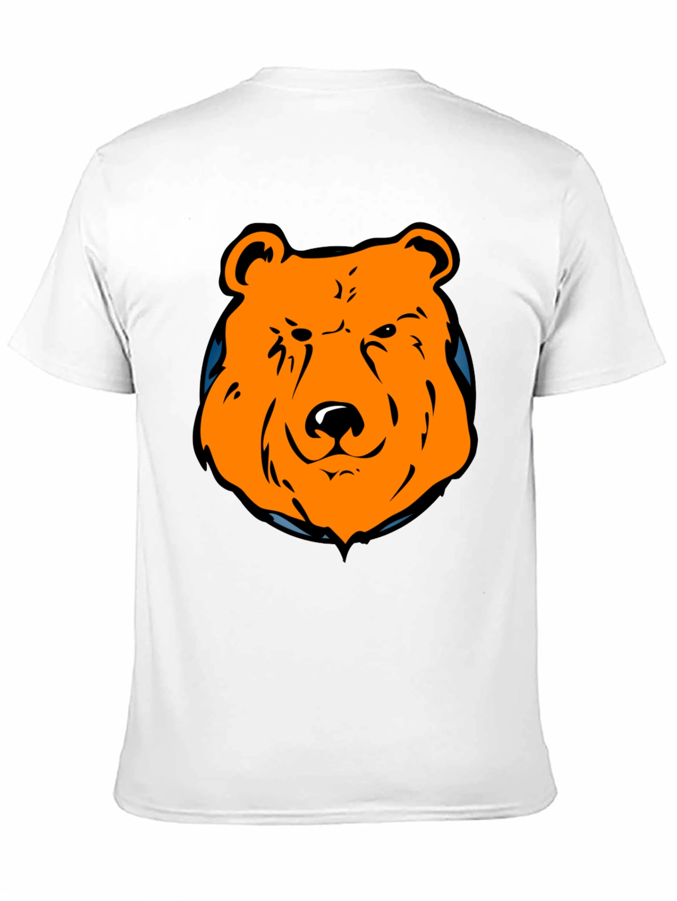 Orange Bear Graphic Black T-Shirt