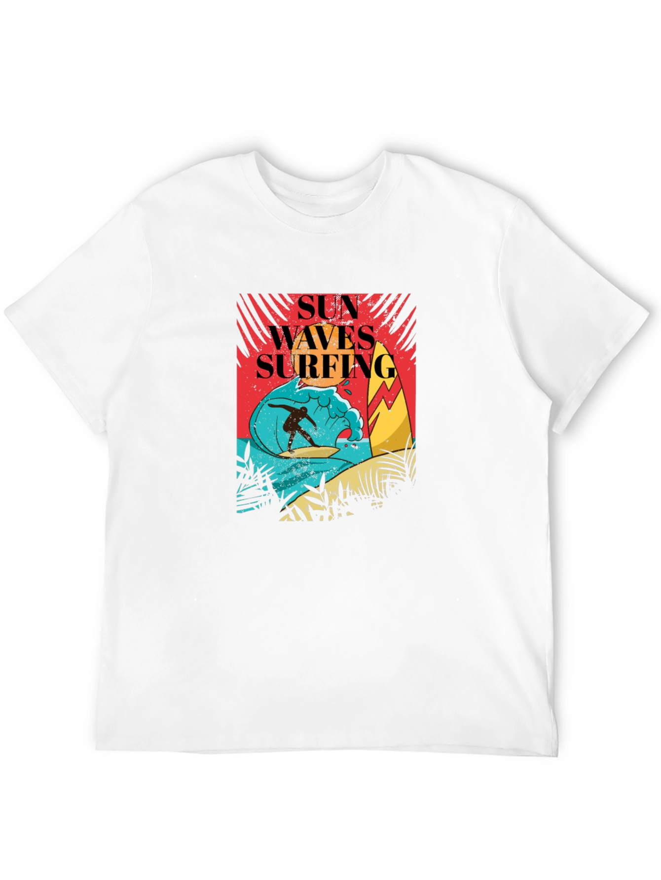 Sun Waves Surfing Graphic Tee