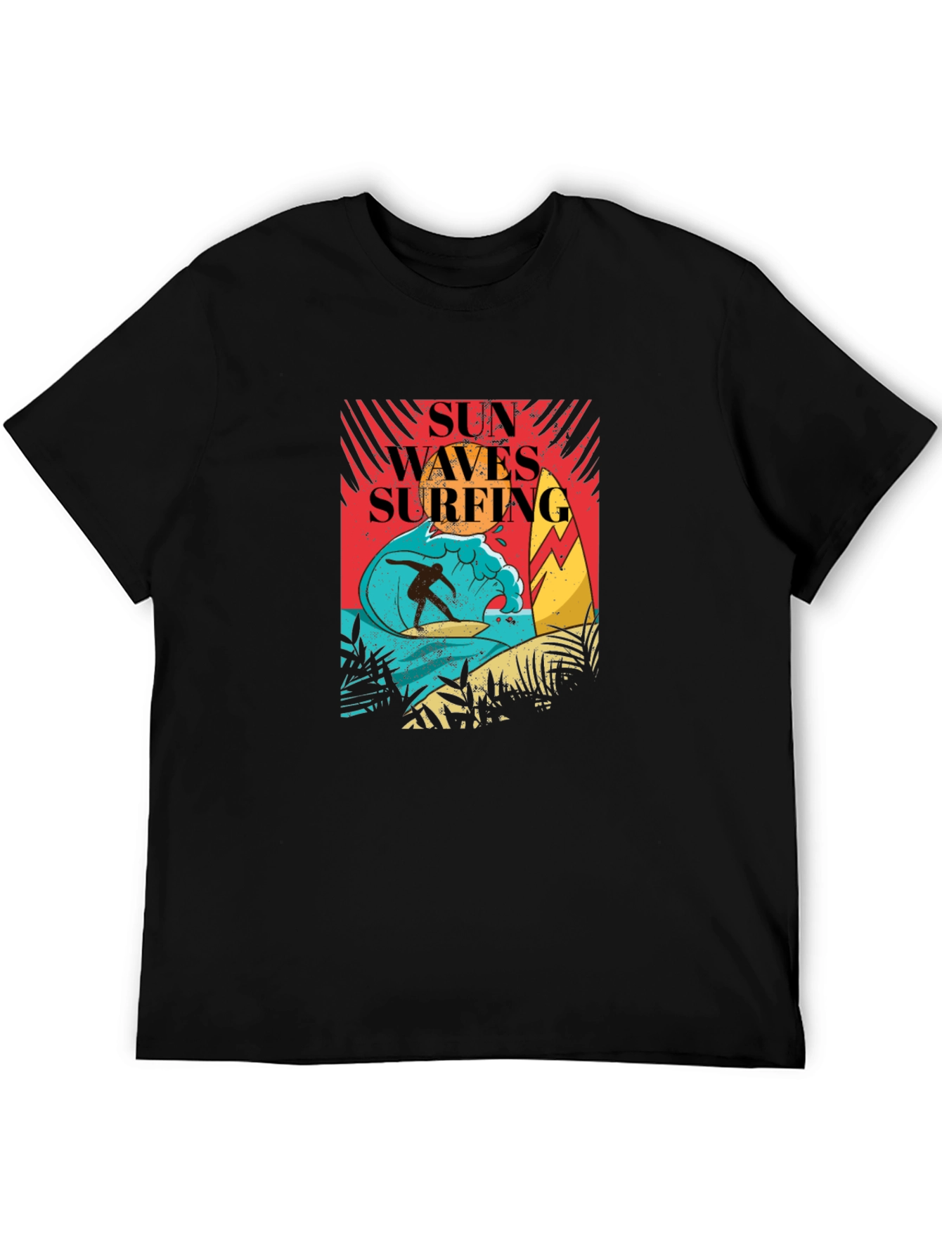Sun Waves Surfing Graphic Tee