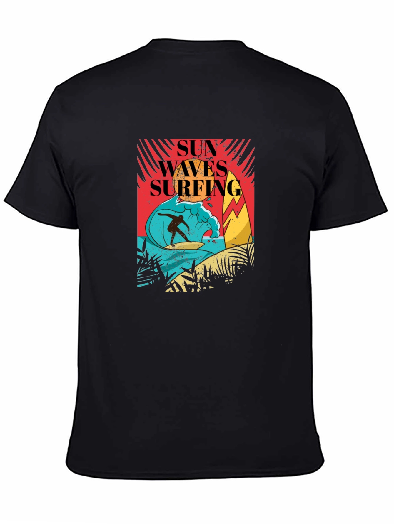 Sun Waves Surfing Graphic Tee