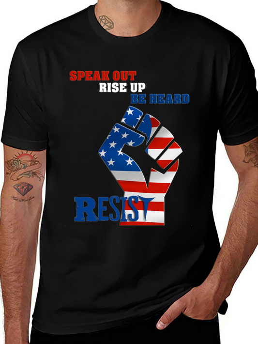 Patriotic Resist Fist Graphic T-Shirt
