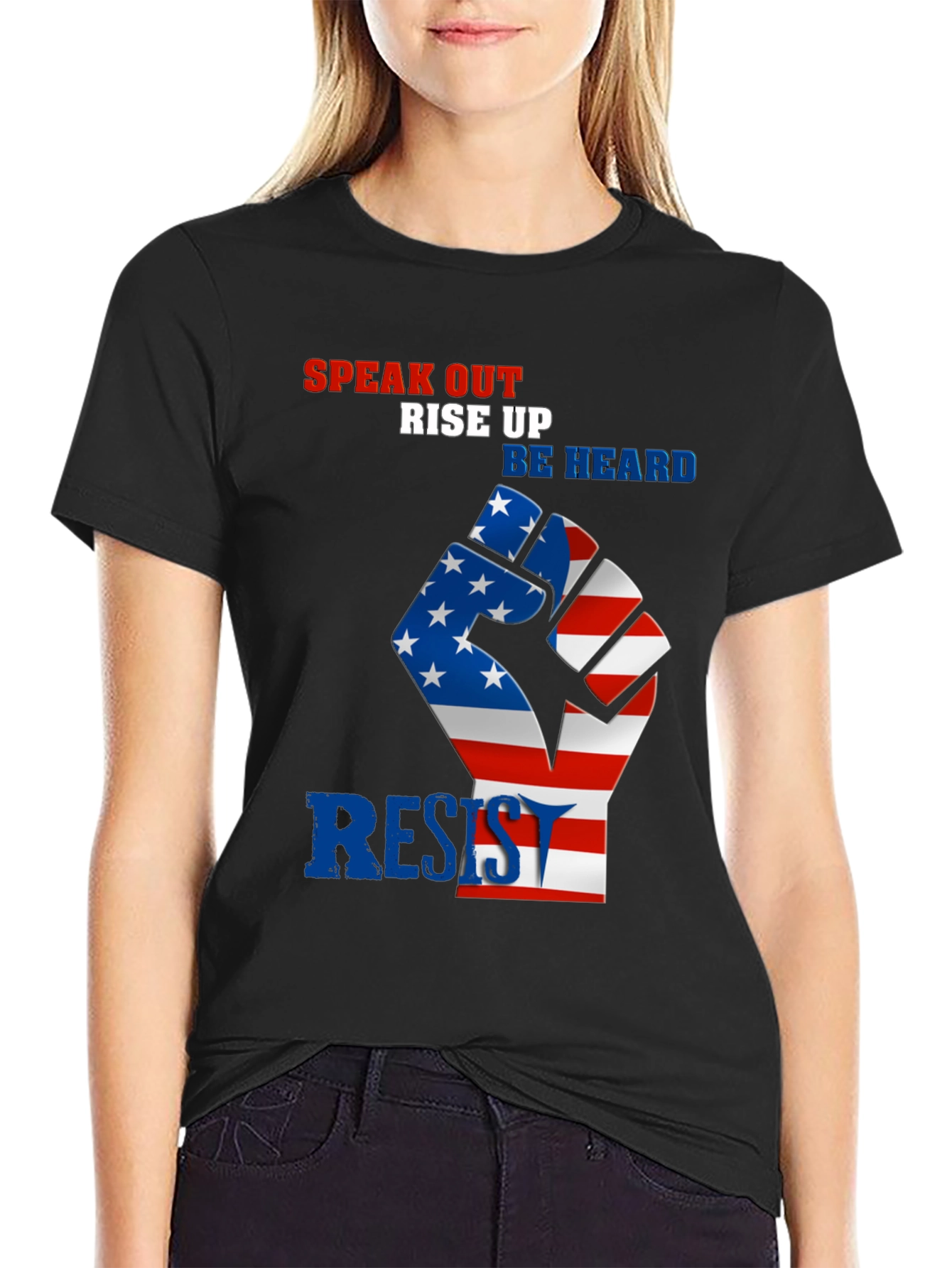 Patriotic Resist Fist Graphic T-Shirt