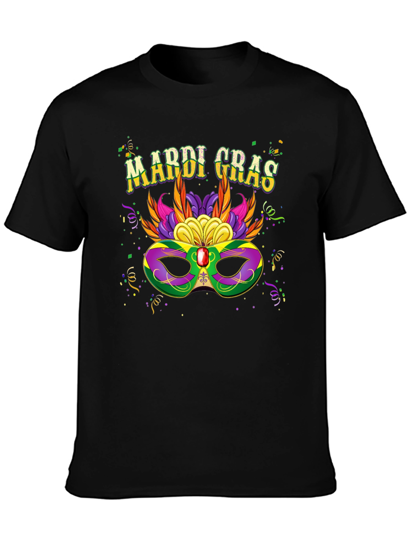 Mardi Gras Mask Graphic T-Shirt