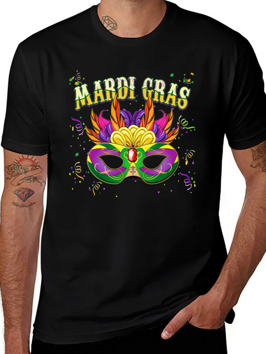 Mardi Gras Mask Graphic T-Shirt