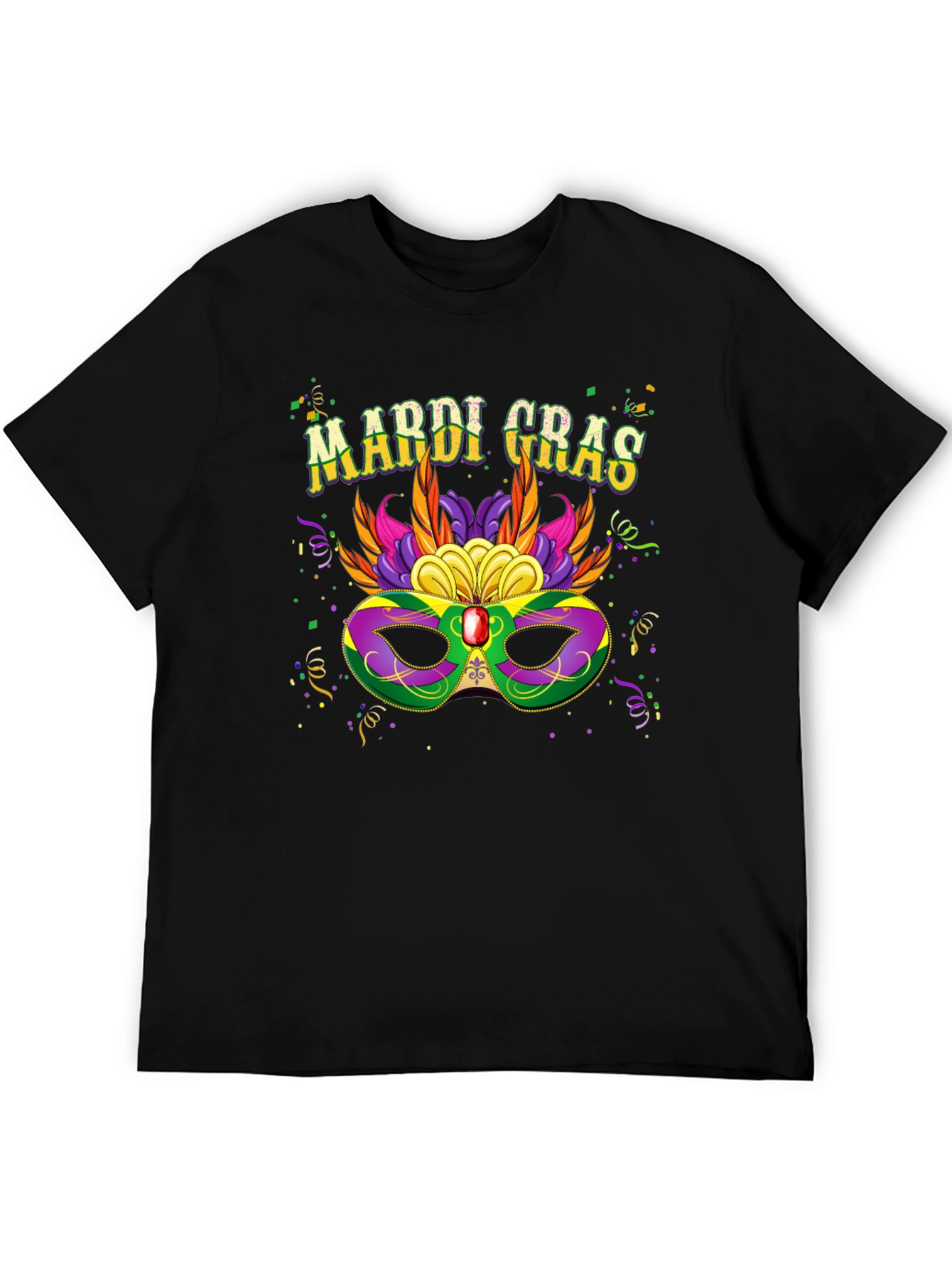 Mardi Gras Mask Graphic T-Shirt