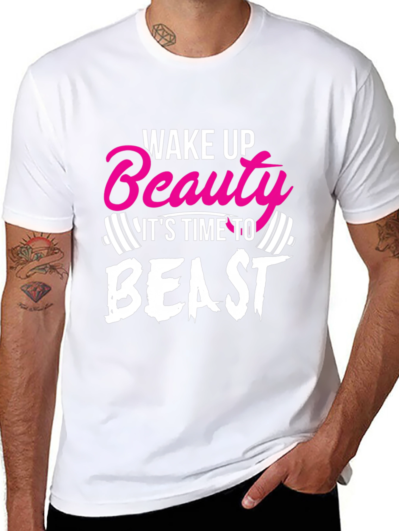 Wake Up Beauty T-Shirt Gym Fitness Beast Mode