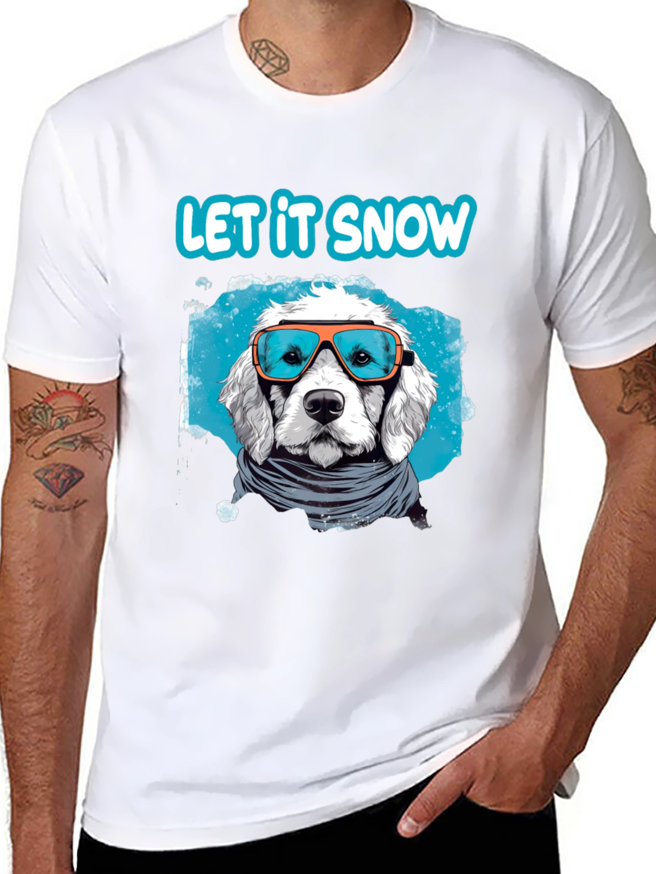 Let it Snow Dog T-Shirt - Winter Holiday Apparel