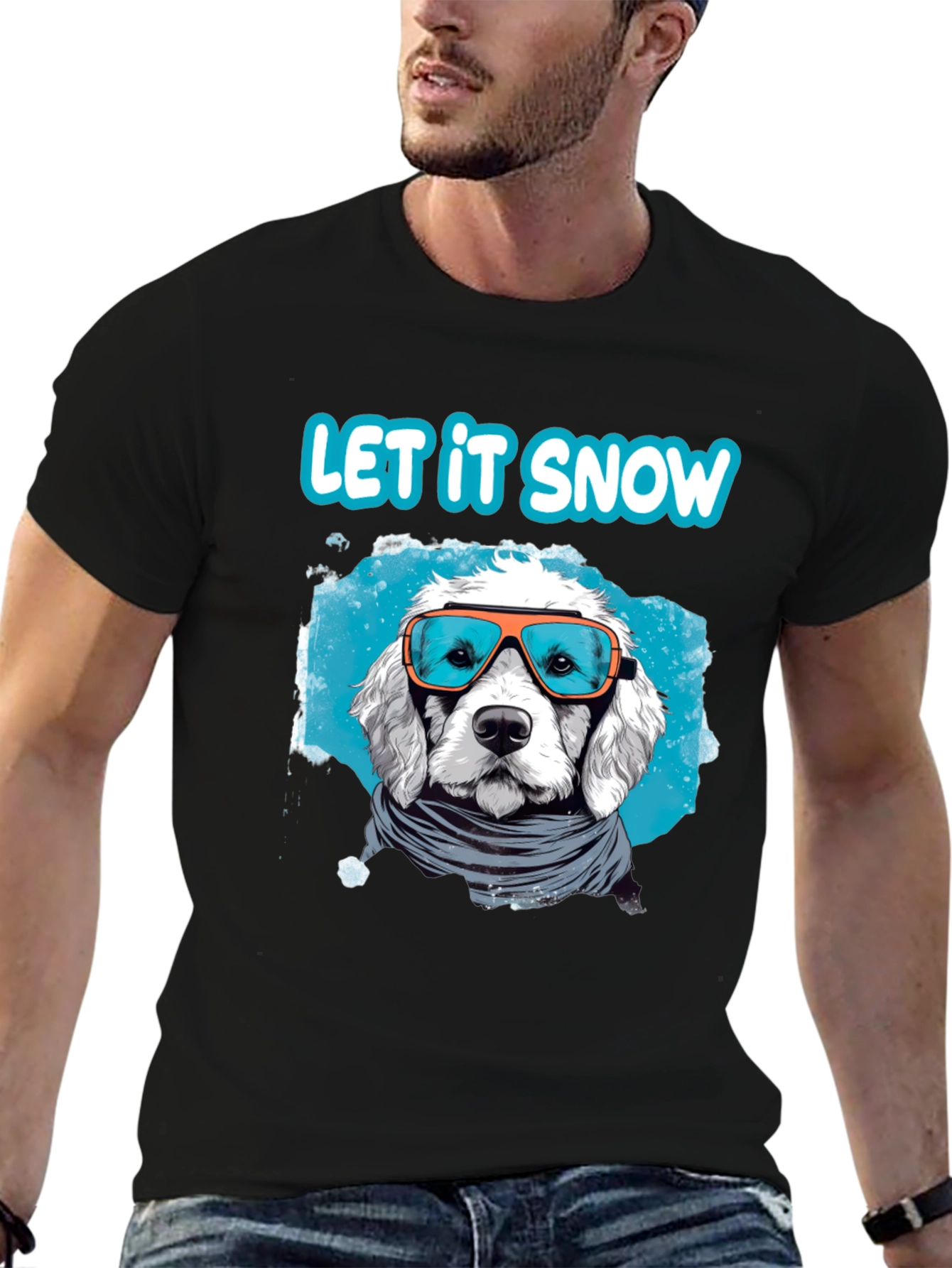 Let it Snow Dog T-Shirt - Winter Holiday Apparel